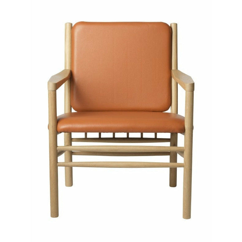 FDB Møbler J147 fauteuil, naturel / cognac