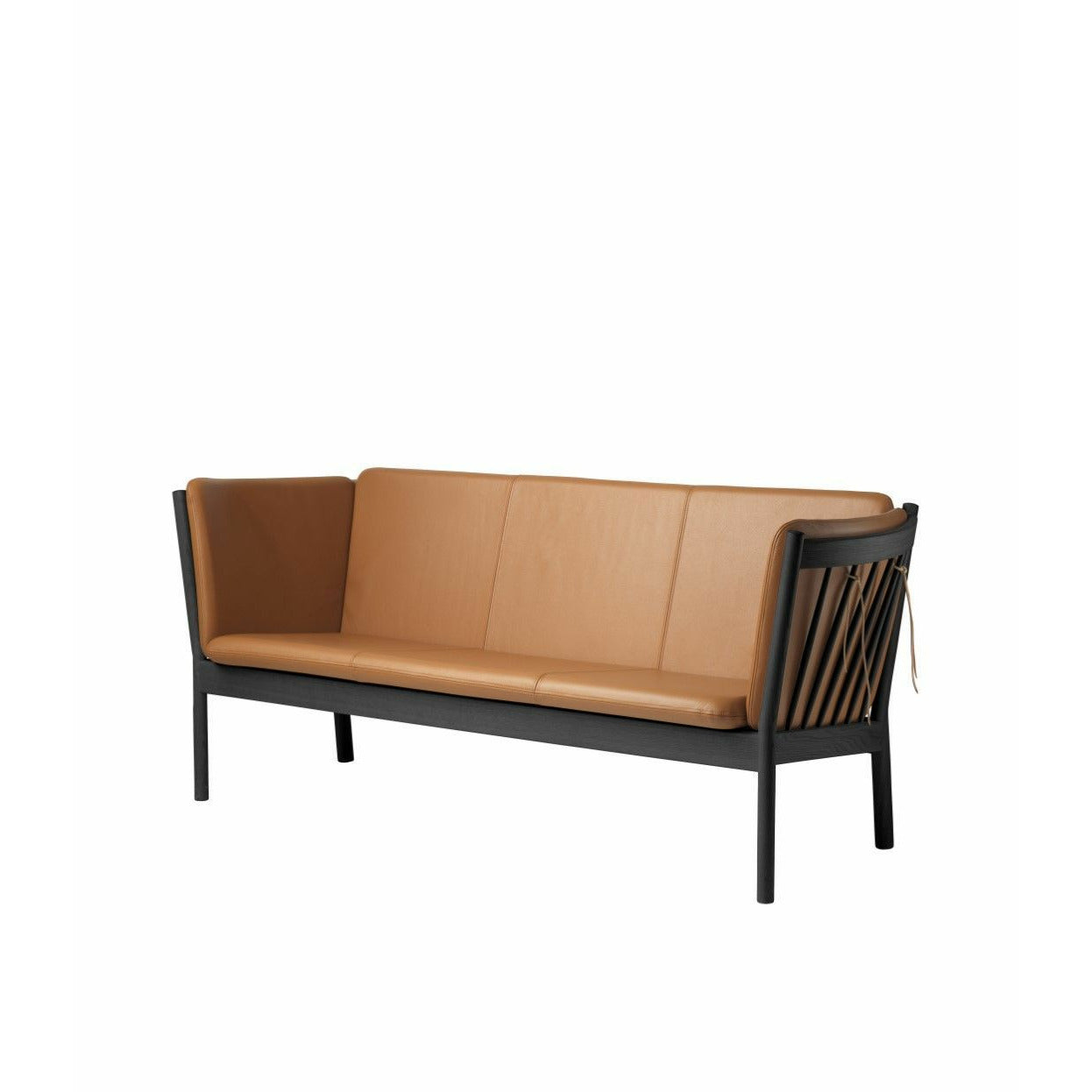 FDB Møbler J149 Dreisitzer -Sofa, Schwarz/Cognac