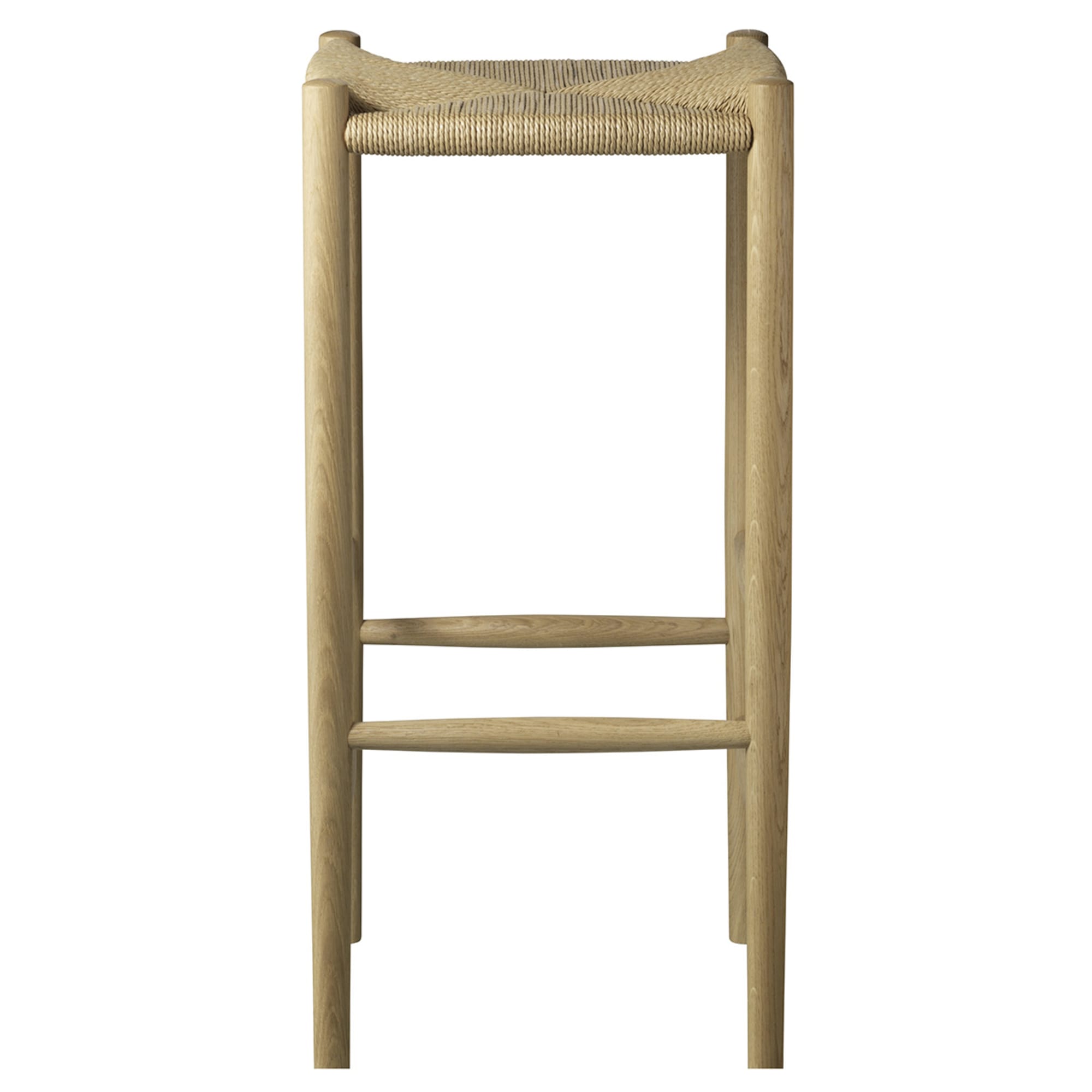 Fdb Møbler J164 B Jørgen Bækmark Bar Stool, Oak/Natural Braid