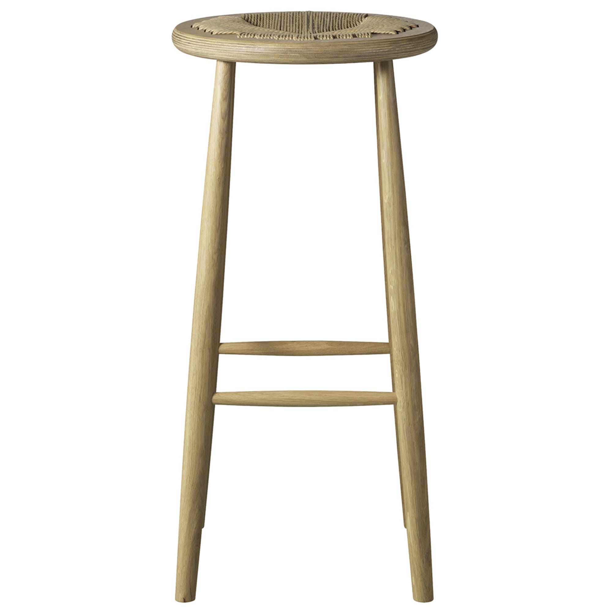 Fdb Møbler J165 B Jørgen Bækmark Bar Stool, Oak/Natural Wicker