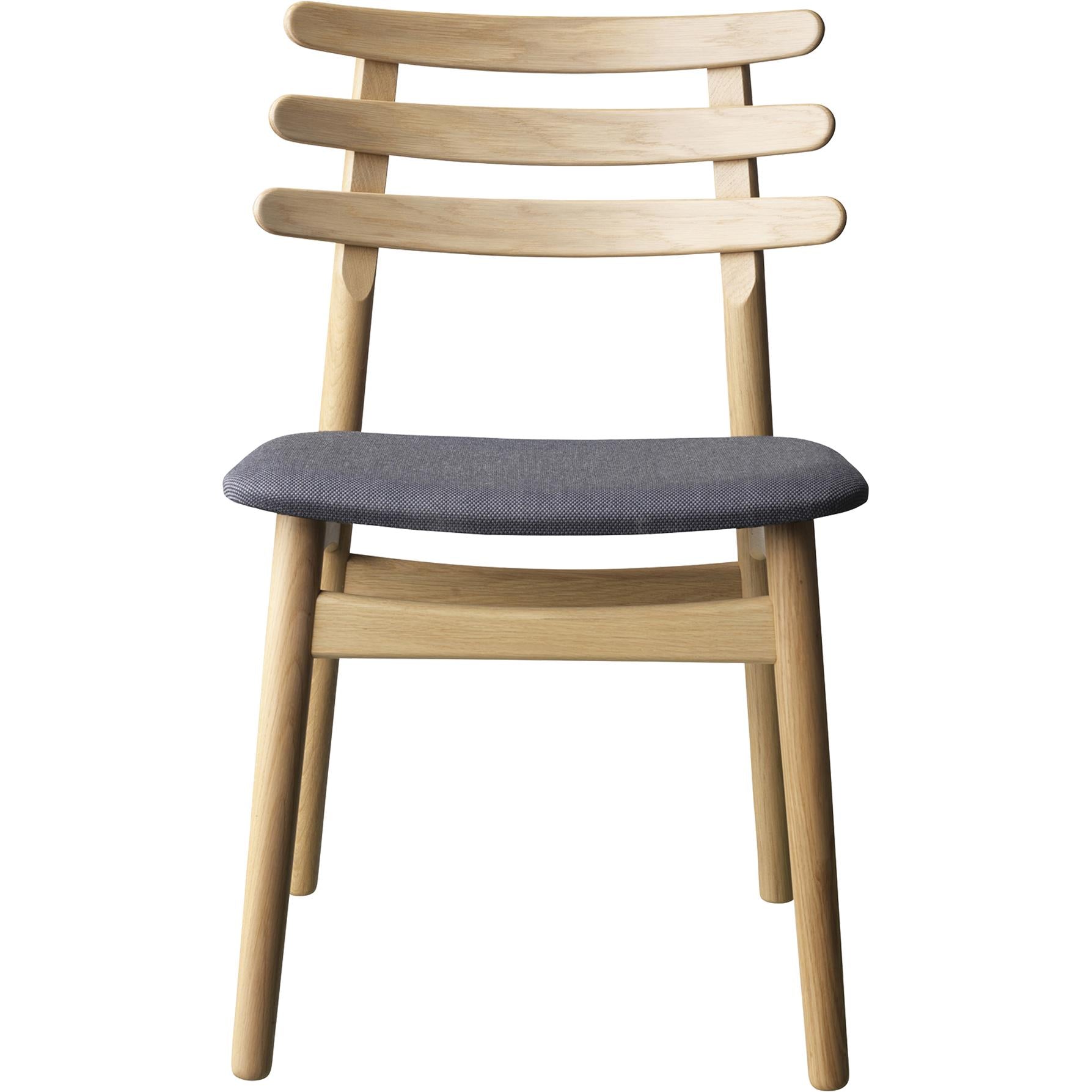 FDB Møbler J48 Chaise de table à manger, chêne, siège textile anthracite