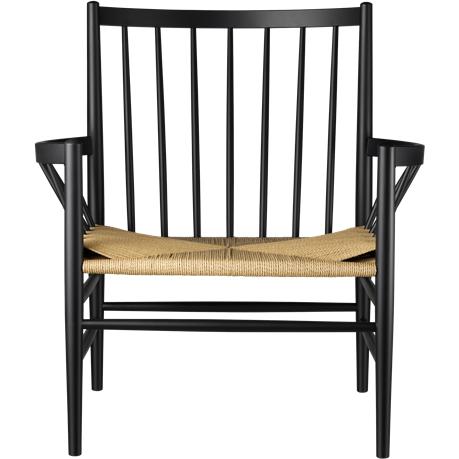 Fdb Møbler J82 Lounge Chair, sort bøg, naturflet