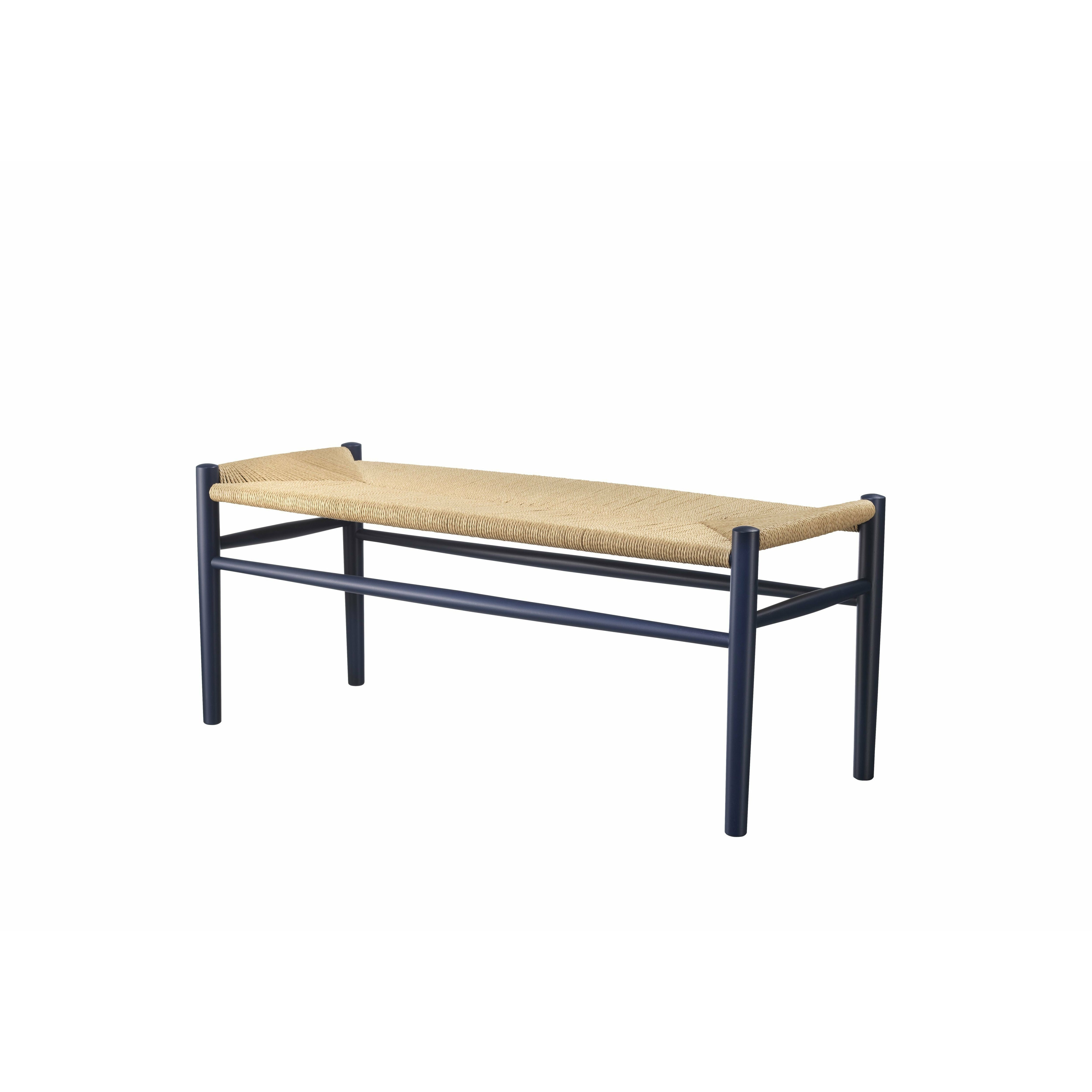 Fdb Møbler J83 B Bækmark Bench Oak Oiled, Steel Blue/Natural Braid