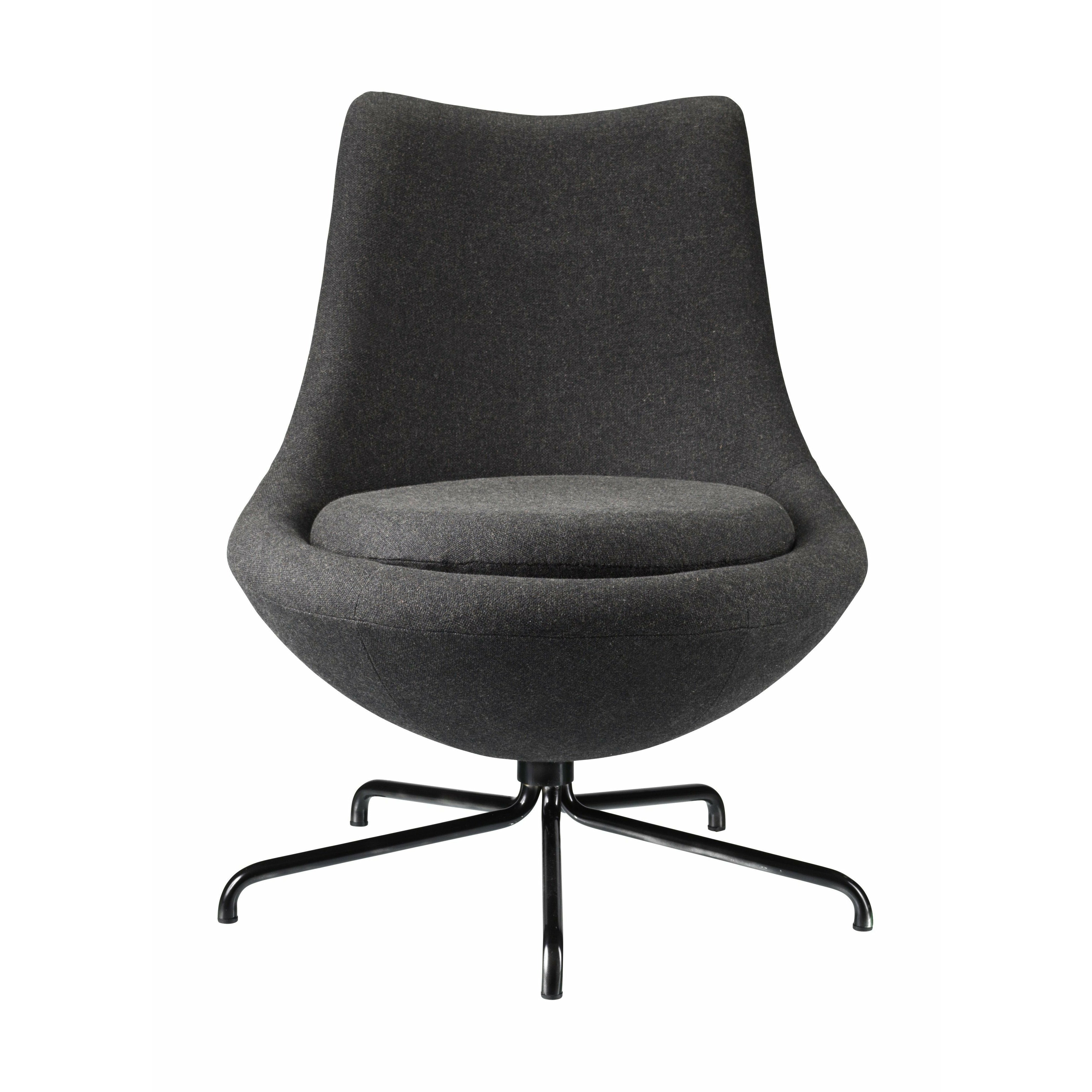 FDB Møbler L40 Swivel Lounge Chair, Gris foncé / Schwarvz