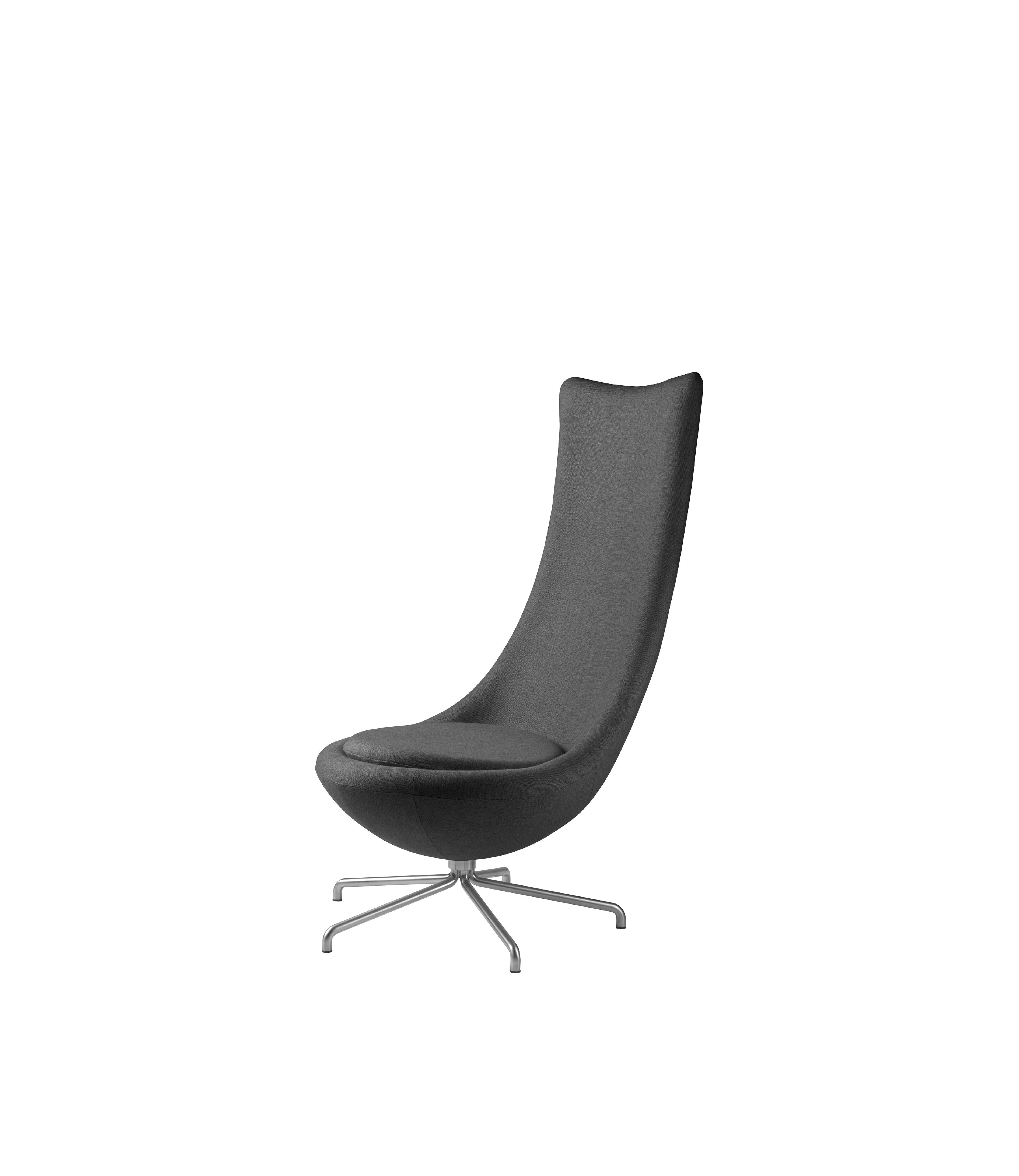 FDB Møbler L41 Bellamie Lounge Stuhl mit Wirbel, Dunkelgrau/Metall