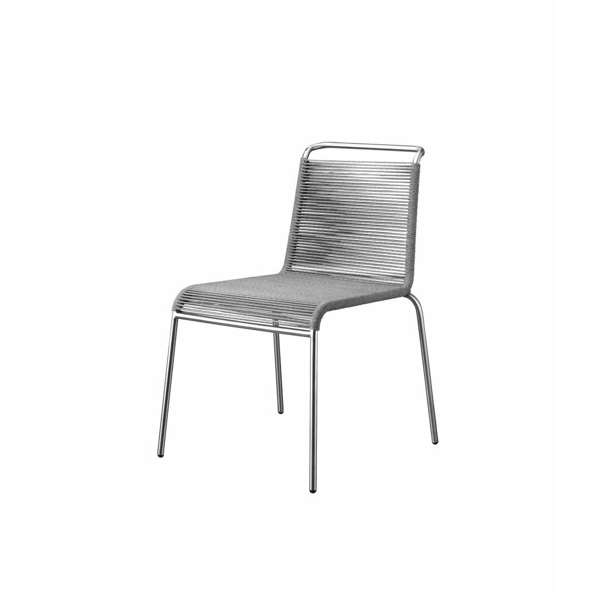 Silla de cordón FDB Møbler M20 Teglgaard, metal/gris claro