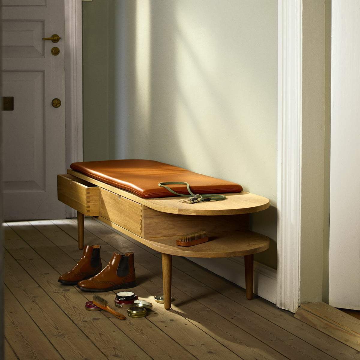 Fdb Møbler Multifunctional Bench, Natural Oak