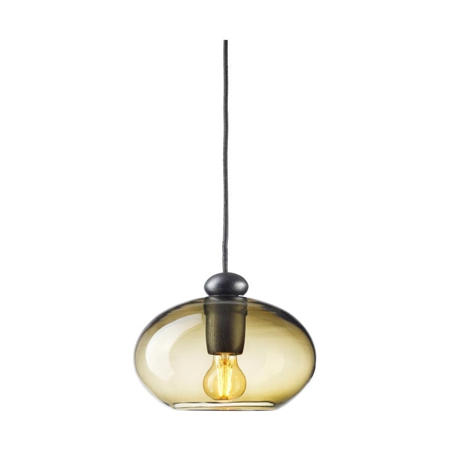 Fdb Møbler U2 Hiti Pendant, Oak Black Lacquered/Copper Glass/Black Cable