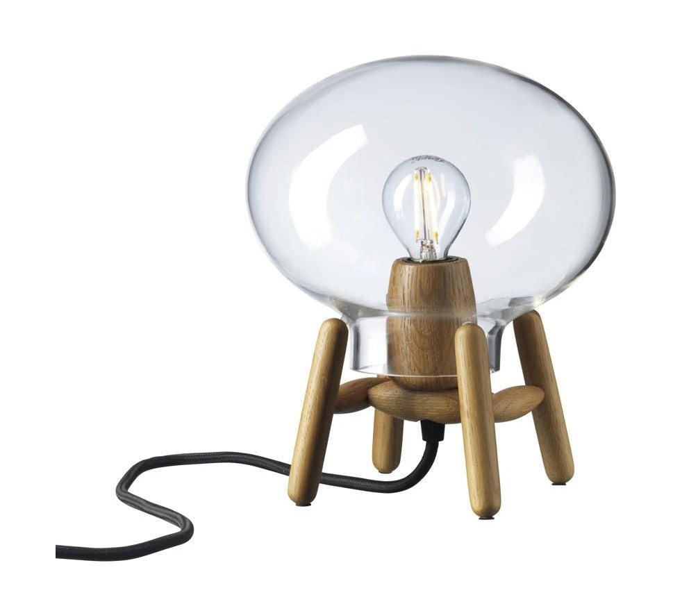FDB Møbler U6 Hiti Mini Table Lamp, roble/vidrio/cable negro