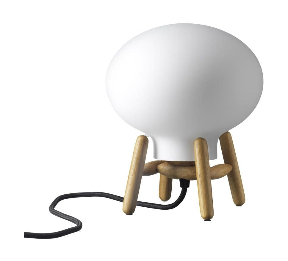 FDB Møbler U6 Hiti Mini Table Table Lampe, chêne / verre opal / câble noir
