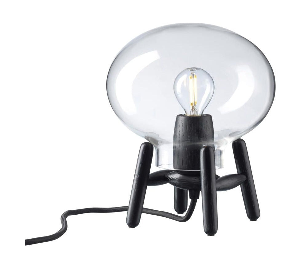 Fdb Møbler U6 Hiti Mini Table Lamp, Black Lacquered Oak/Glass/Black Cable