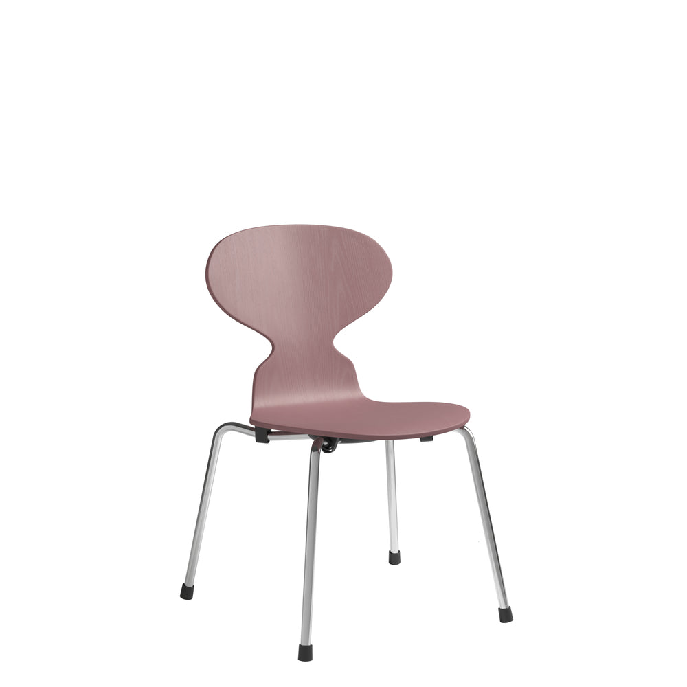 Fritz Hansen 3101 silla de hormigas para niños, ceniza de chapa de color/rosa salvaje