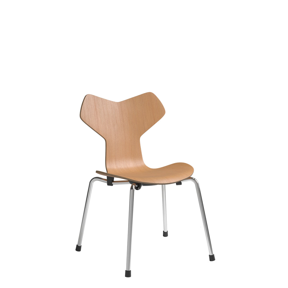 Fritz Hansen 3130 Children's Grand Prix Chair, Clear Laquered Veneer/Oregon Pine
