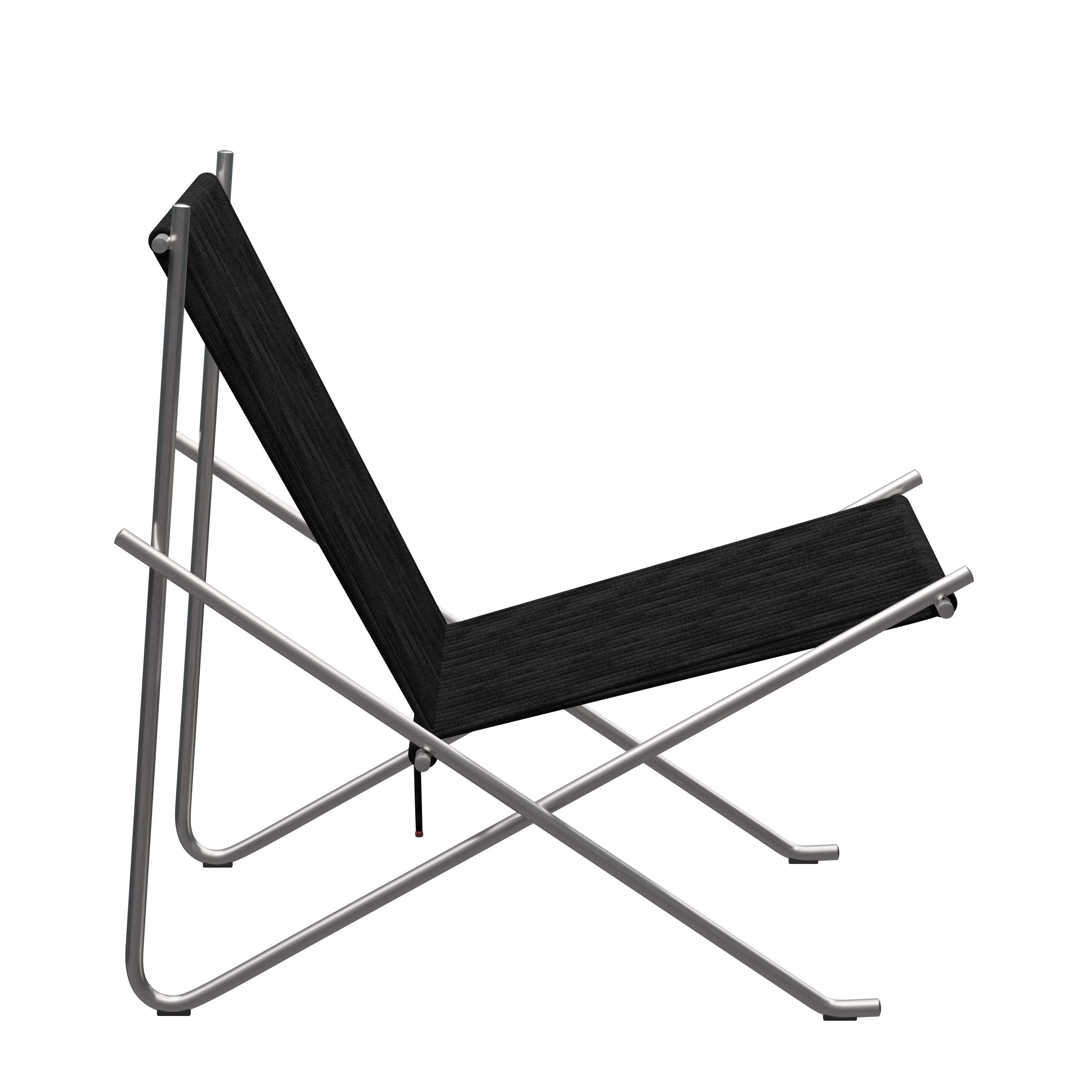 Fritz Hansen PK4 Longe Chair Flag Halyard, Schwarz/Stahl