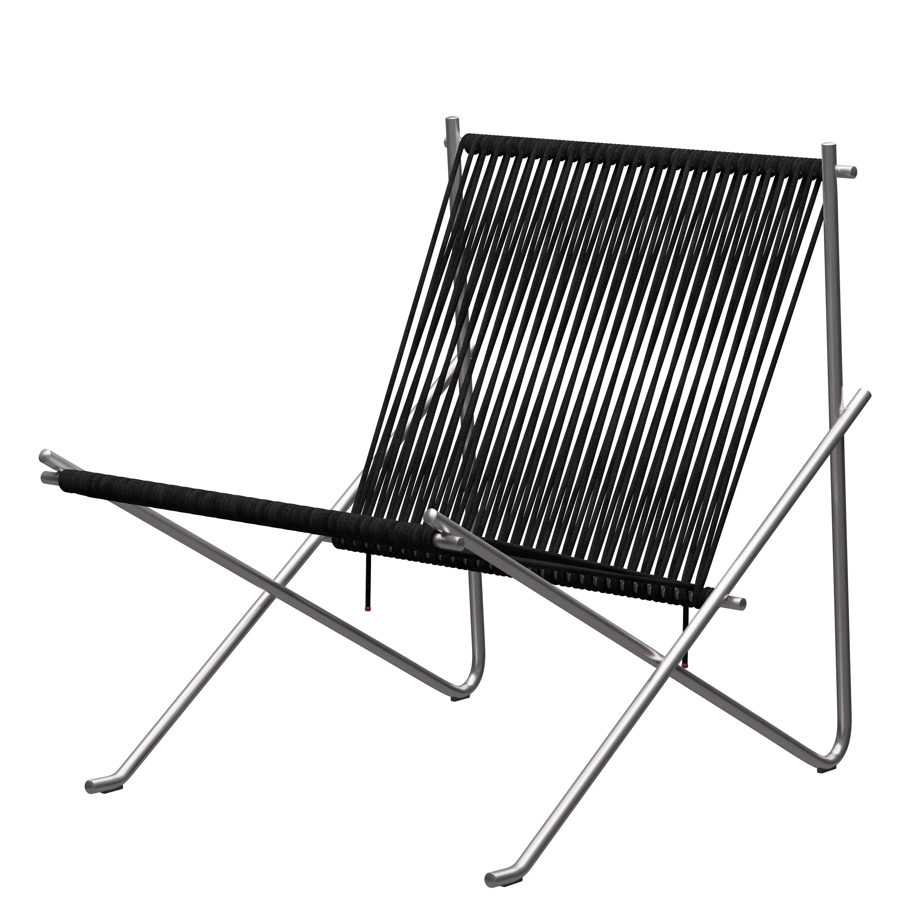 Fritz Hansen PK4 Longe Chair Flag Halyard, svart/stål