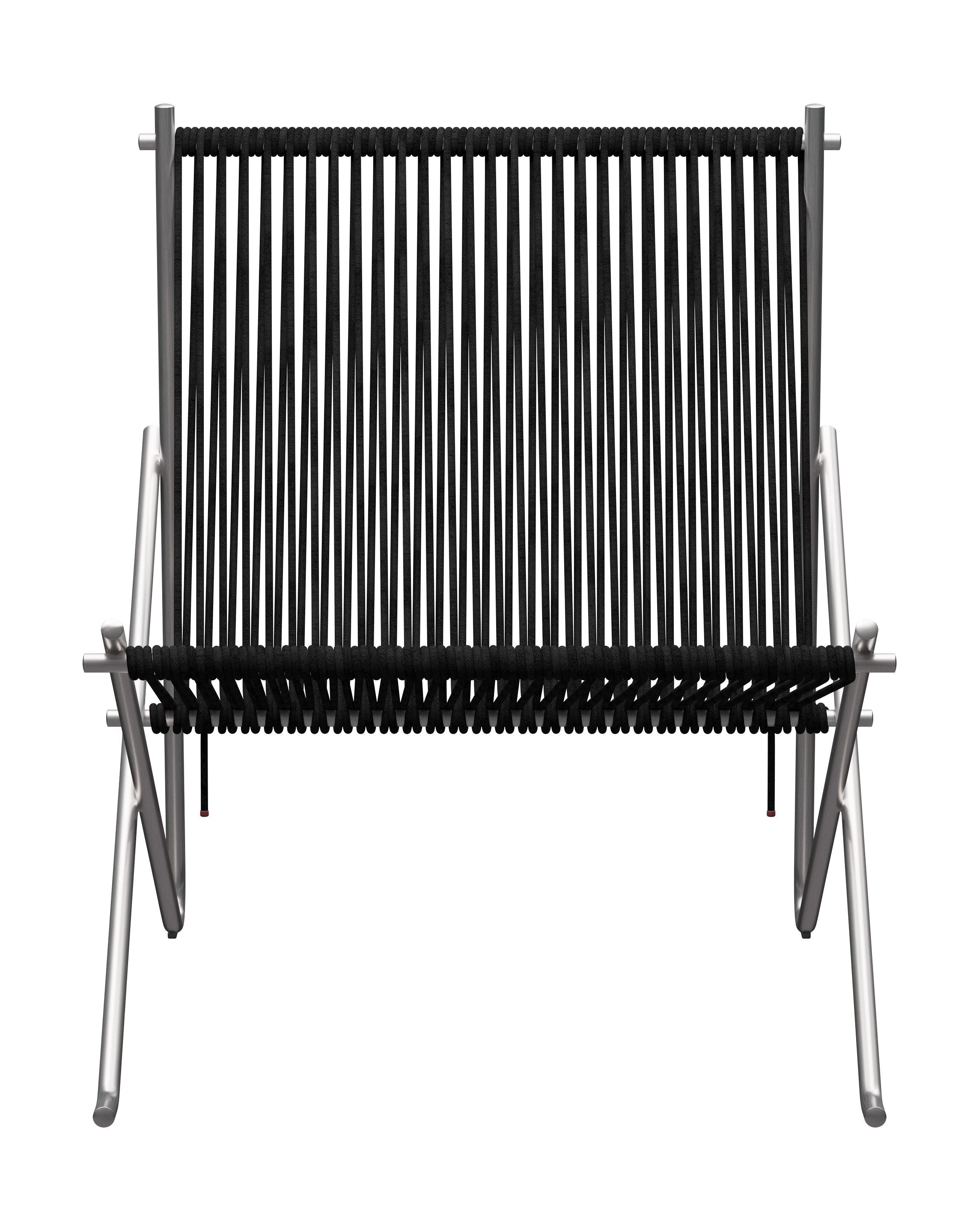 Fritz Hansen PK4 Longe Chair Flag Halyard, svart/stål