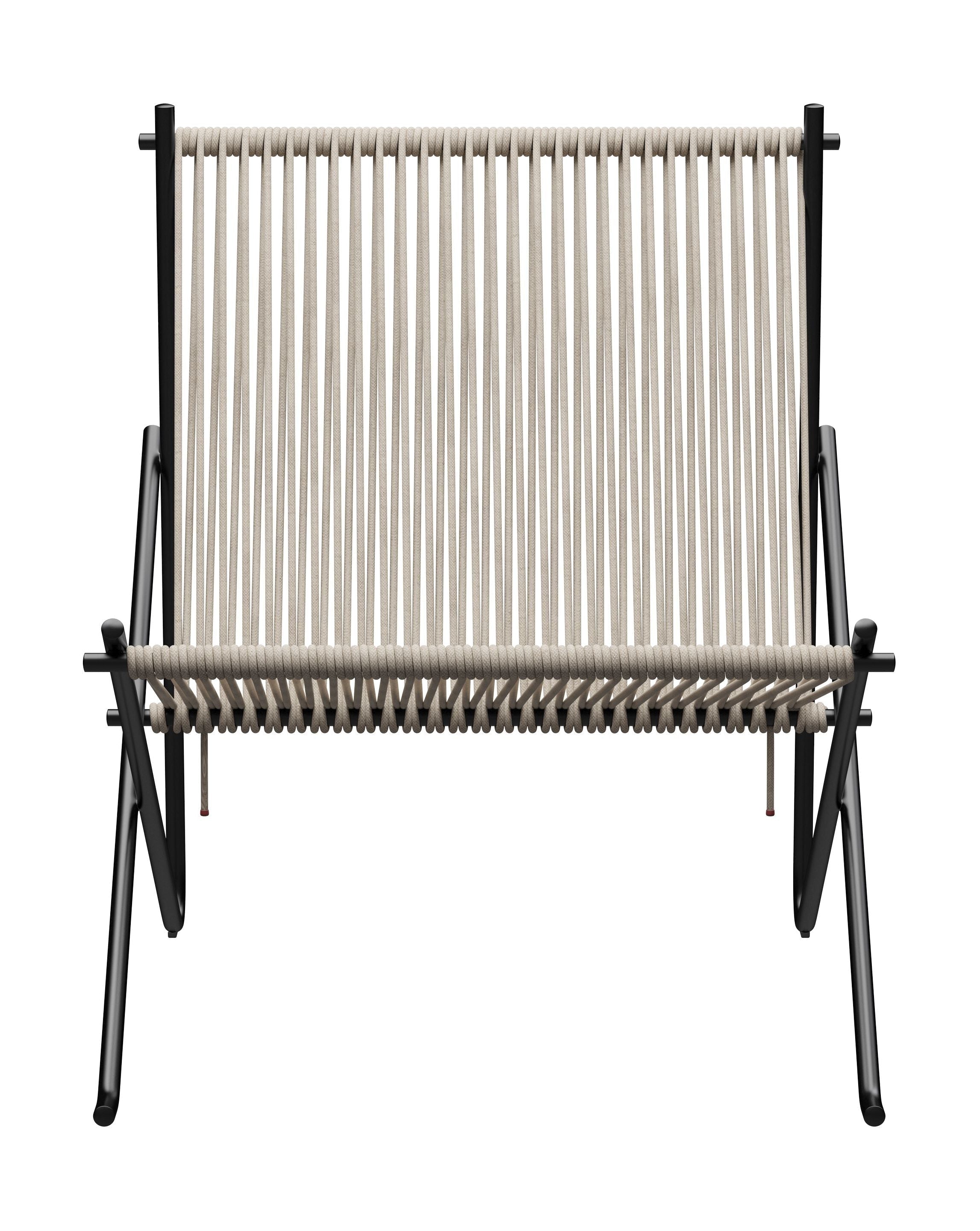 Fritz Hansen Pk4 Longe Chair Flag Hayard, acier naturel / noir