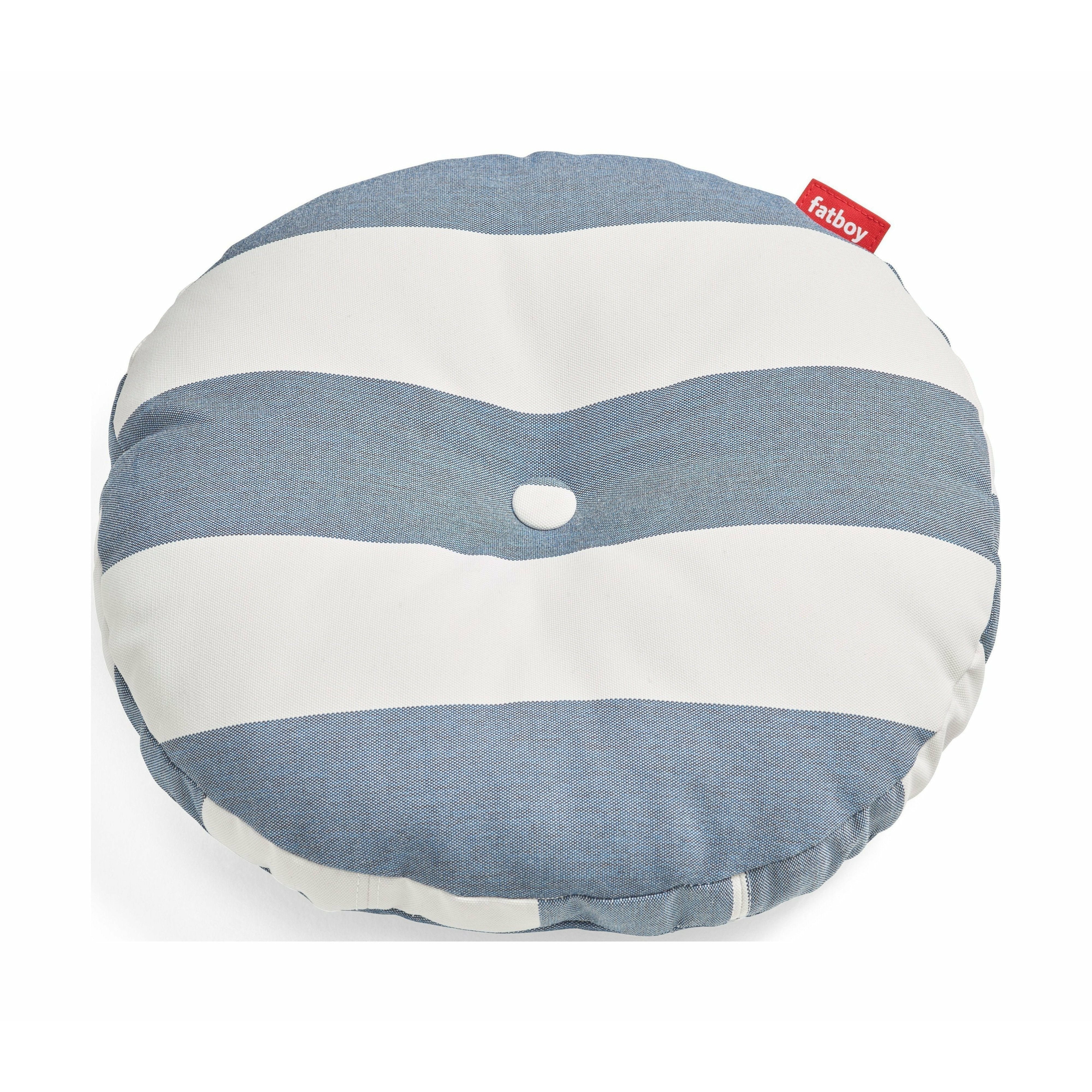 Fatboy Circle Pillow Outdoor Round Round Garden Cushion, Stripe Ocean Blue