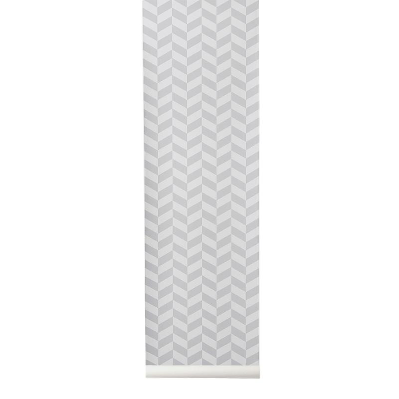 Ferm Living Angle Wallpaper, Grey