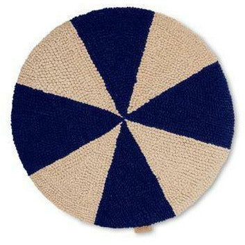 Coussin de broderie arc vivant de Ferm 40 cm, bleu vif / blanc