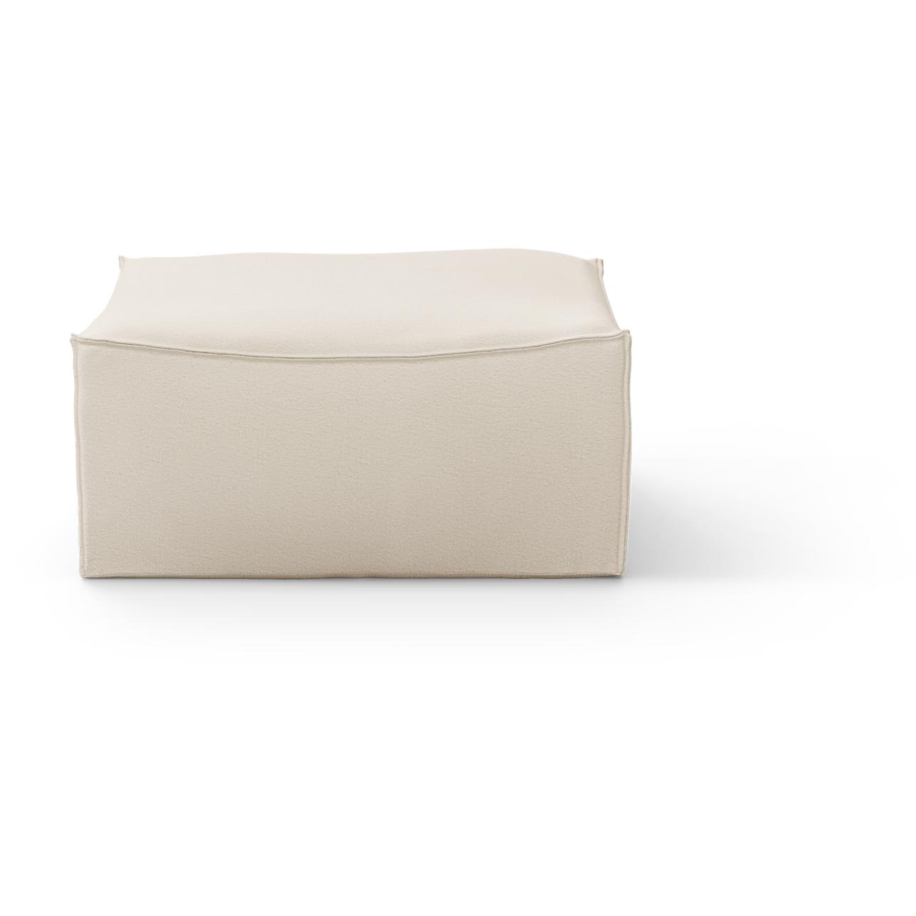 Ferm Living Catena Pouf Square S500 Slub de algodão seco, fora de branco