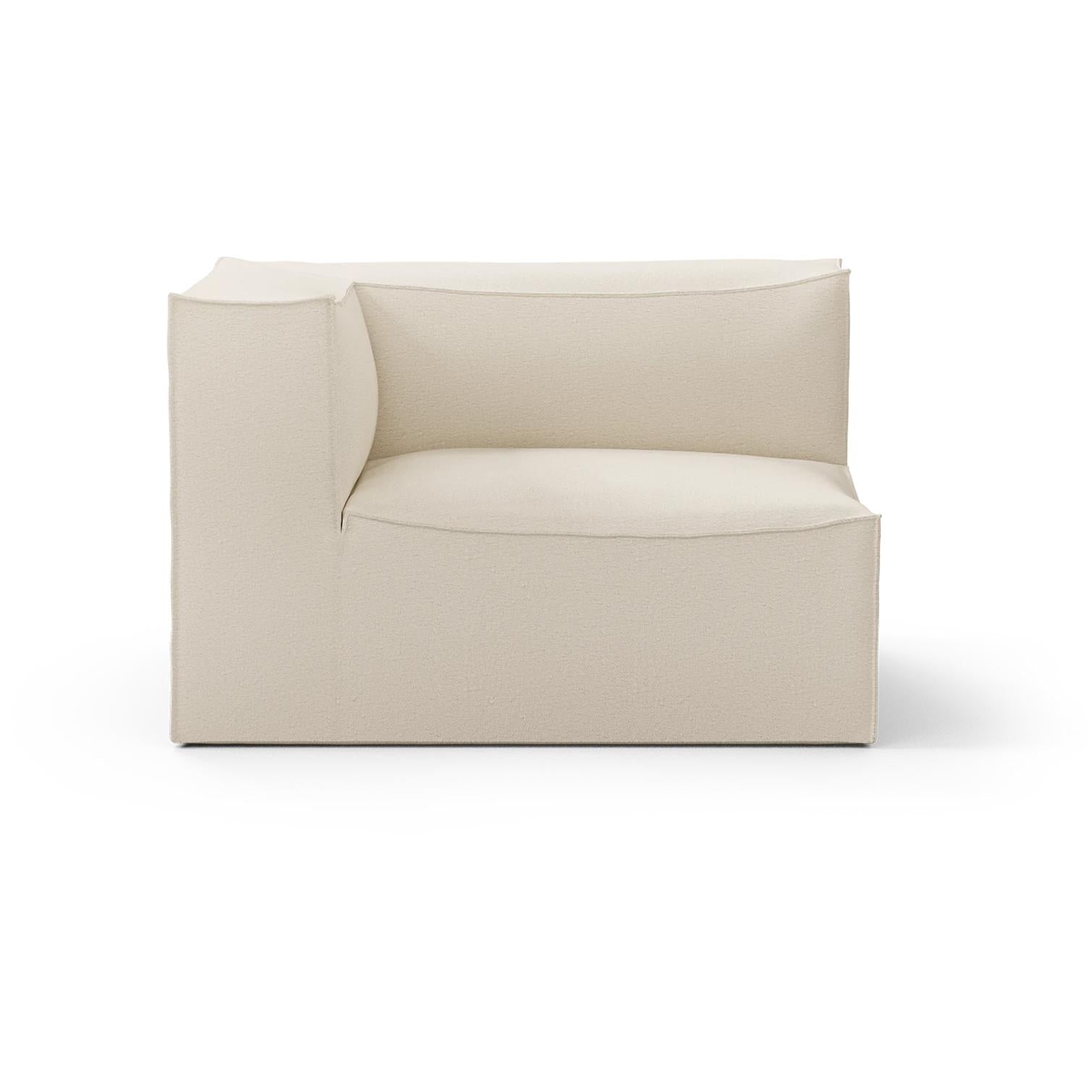 Ferm Living Catena Canapé Accoudoir Gauche S400 Coton Sec Flammé, Blanc Cassé