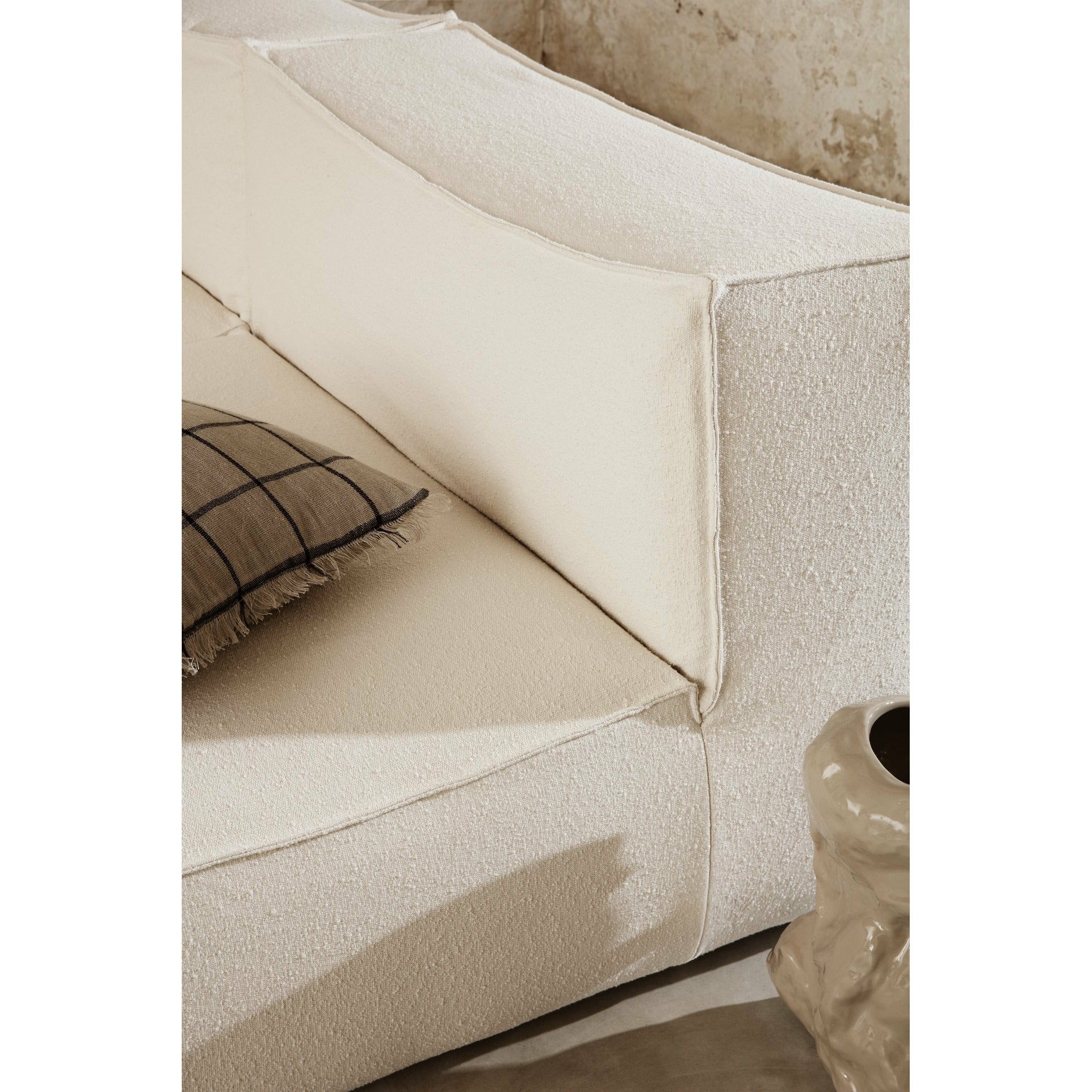 Ferm Living Catena Sofa Armlæn Højre S401 Dry Cotton Slub, Off White