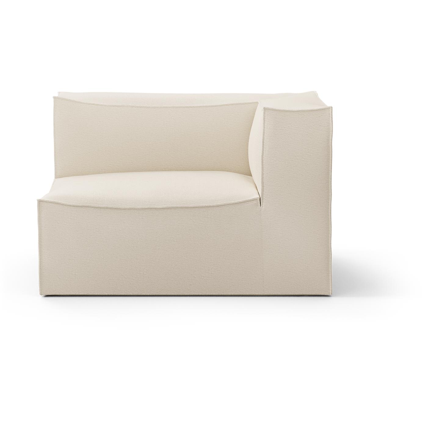 Ferm Living Catena sofá reposabrazos derecha S401 Slub de algodón seco, blanco blanco