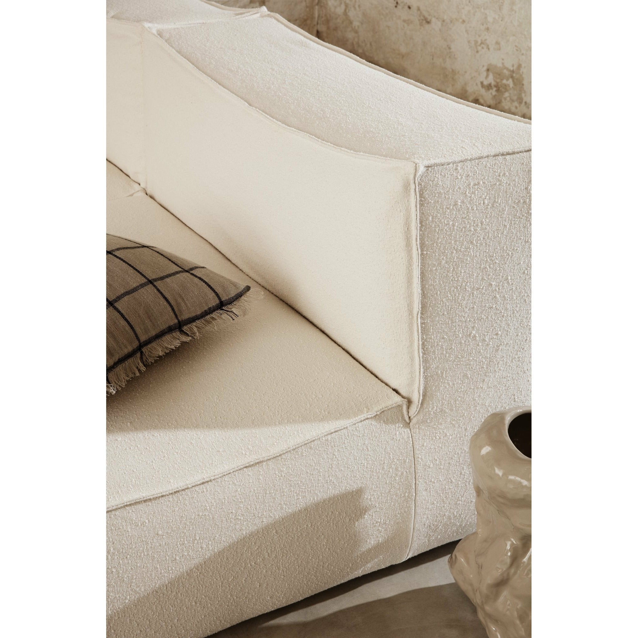 Ferm Living Catena Sofa Open End Lefts S300 Dry Cotton Slub, Off White