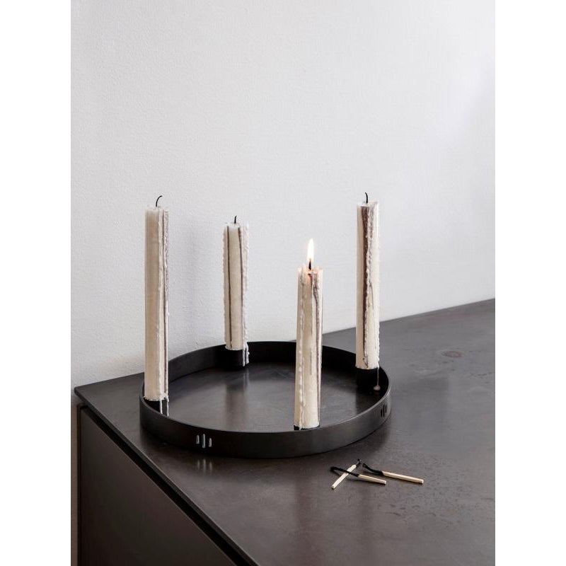 Ferm Living Circle Candle Holder Black, ø 25