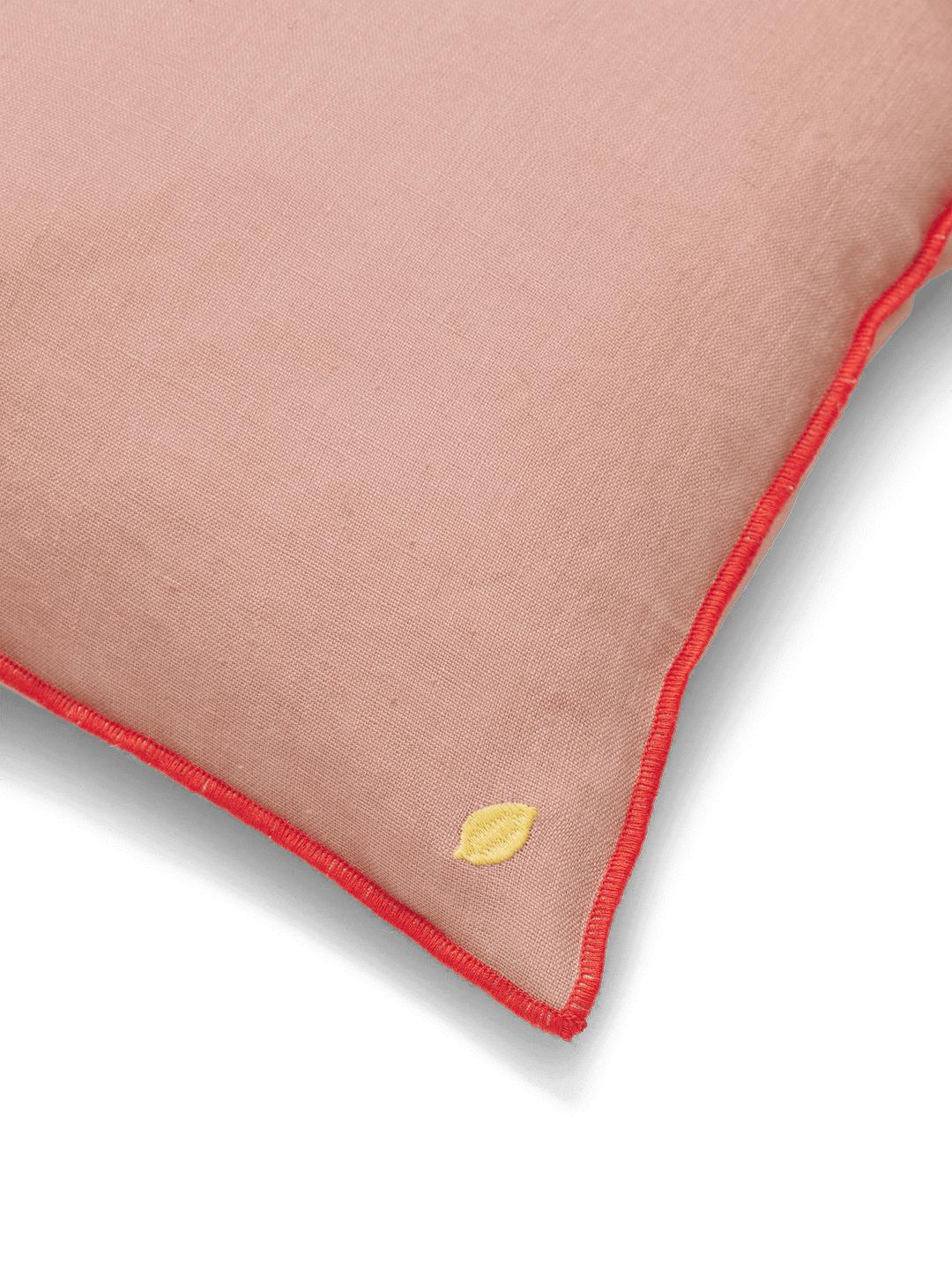 Ferm Living Contrast Linned Pude, Dusty Rose