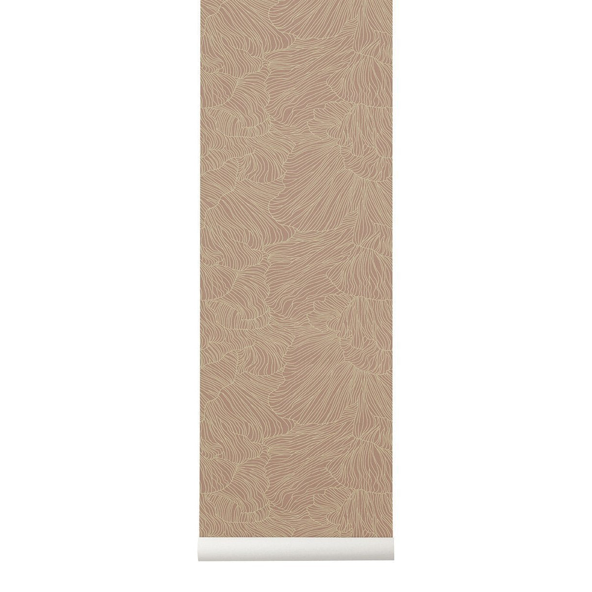 Papier peint de corail Ferm Living, rose poussière / beige