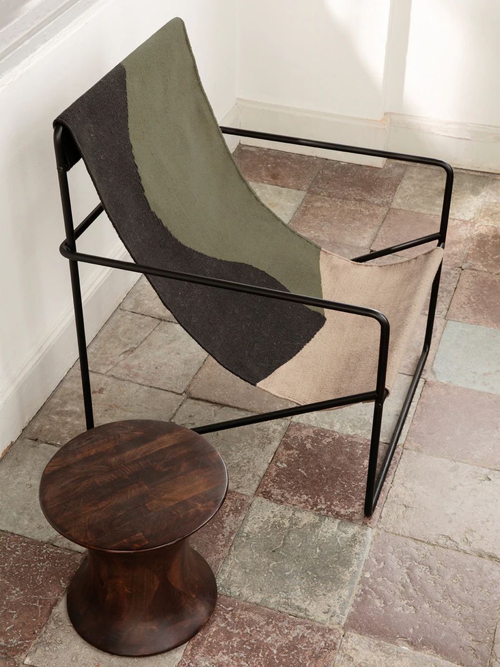 Ferm Living Desert Lounge stoel, zwart/duin