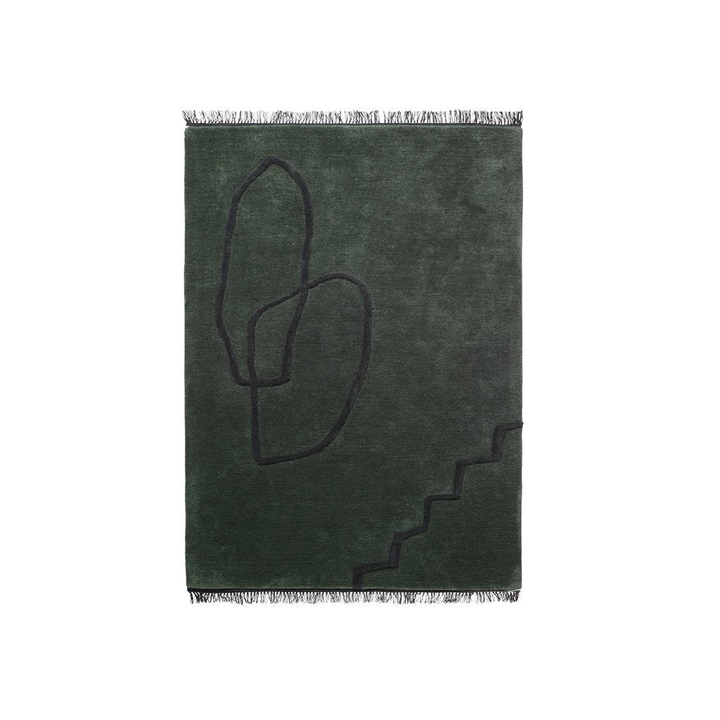 Tapis du désert Ferm Living, vert foncé