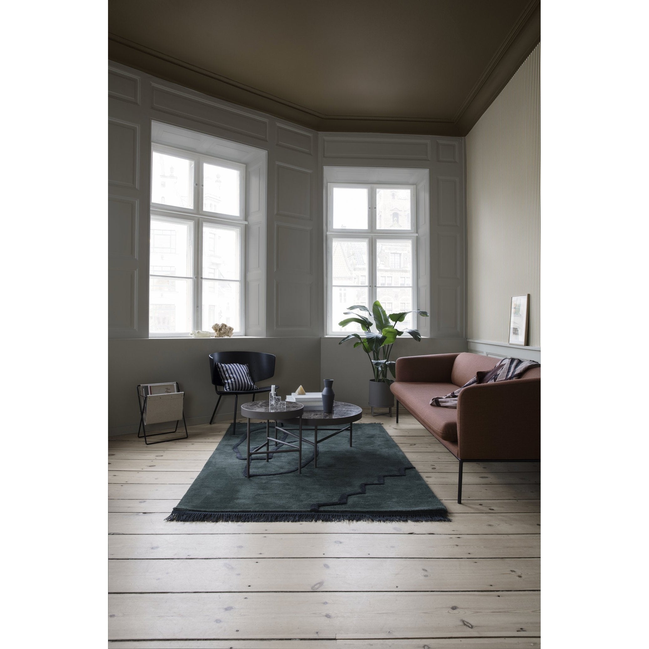 Tapis du désert Ferm Living, vert foncé