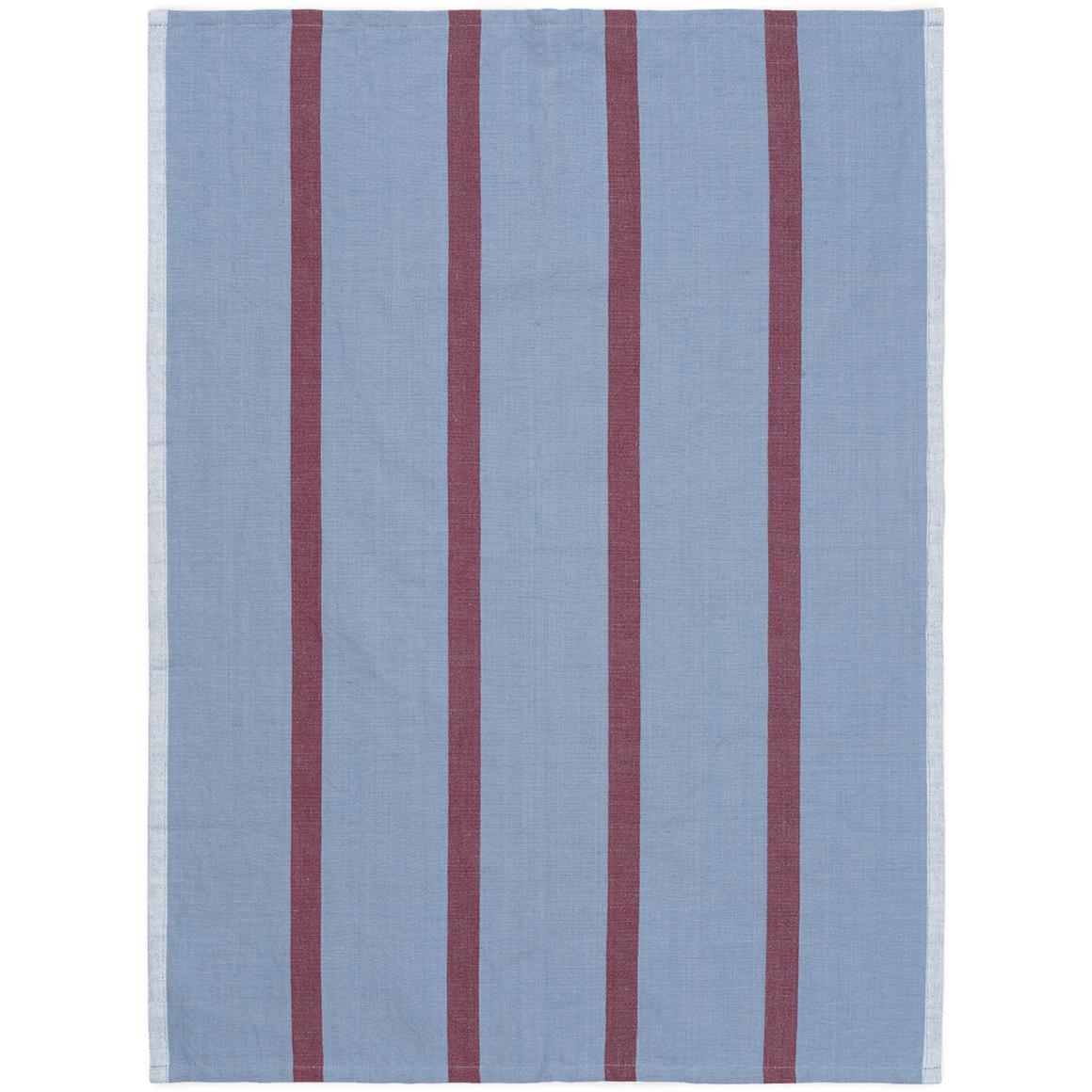 Ferm Living Hale Tea Towel, Faded Blue/Burgundy