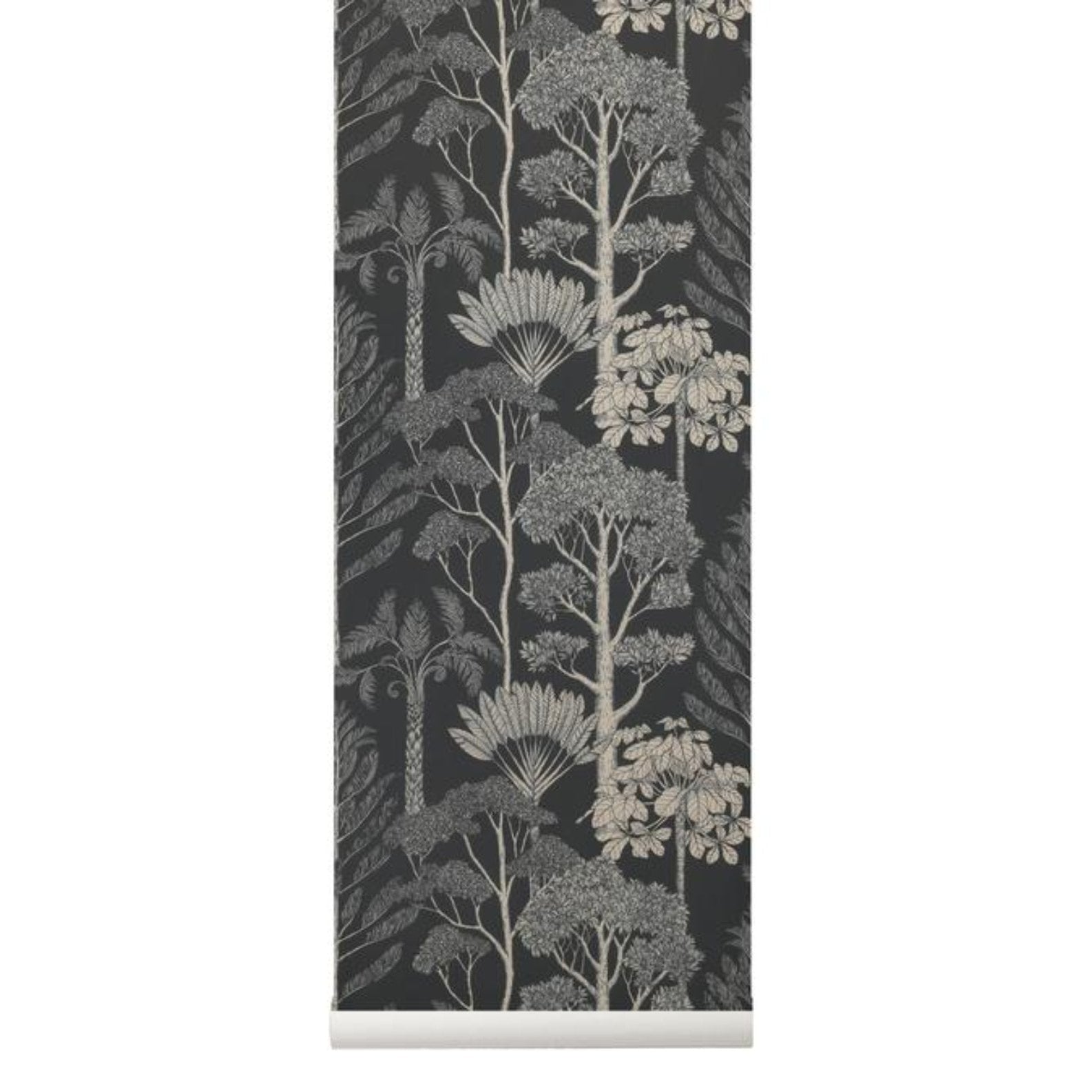 Ferm Living Katie Scott Wallpaper Trees, Deep Petrol