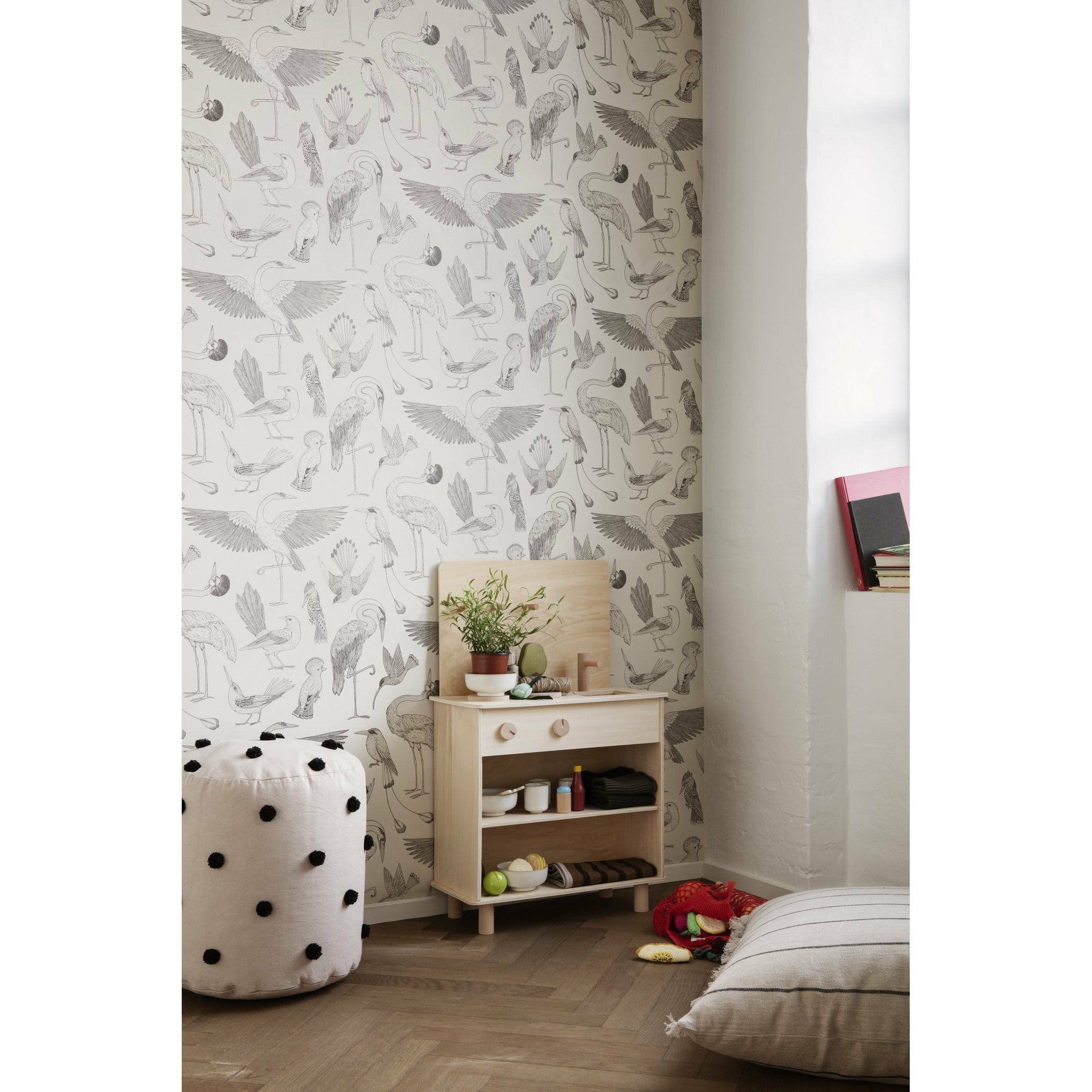 Ferm Living Katie Scott Wallpaper Birds, Off White