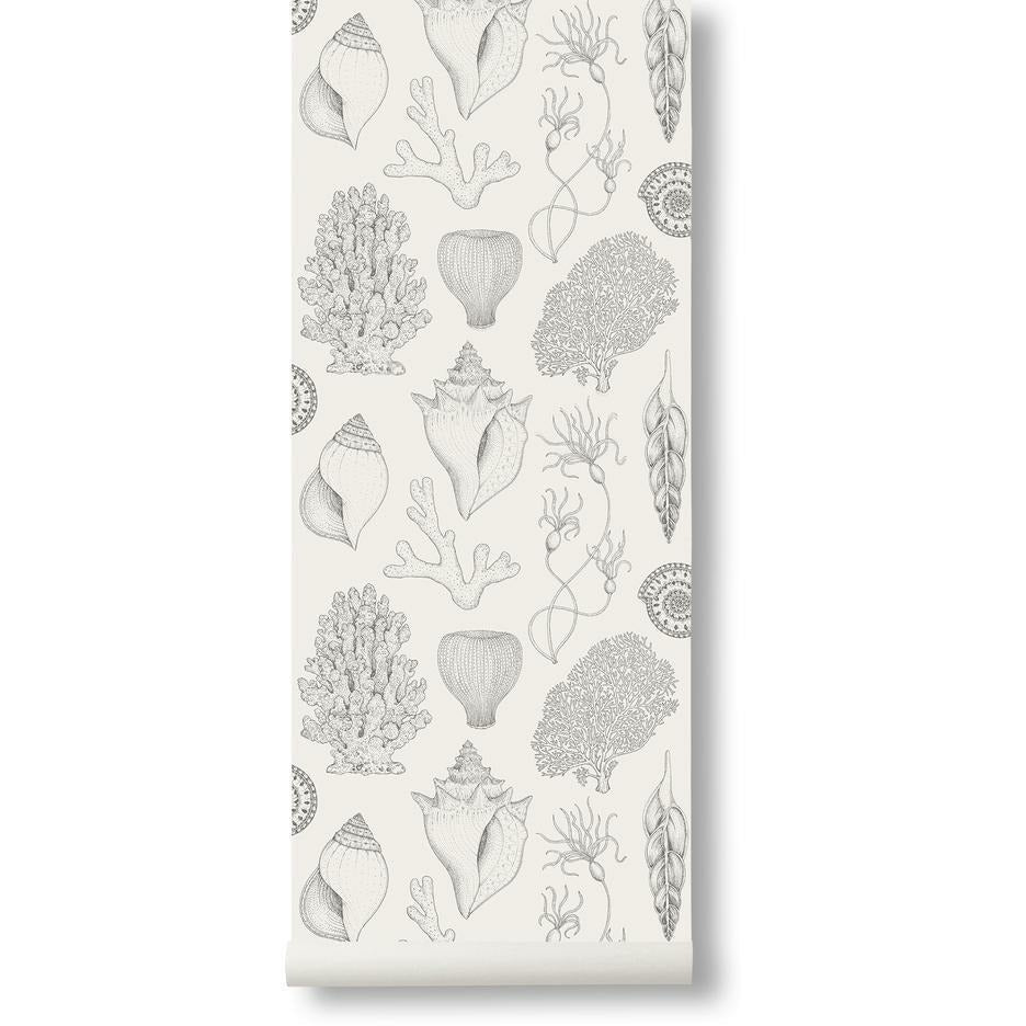 Ferm Living Katie Scott Papier peint coquillages Blanc cassé