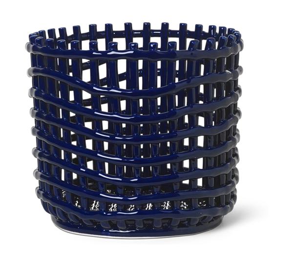 Ferm Living Ceramic Basket Large Blue