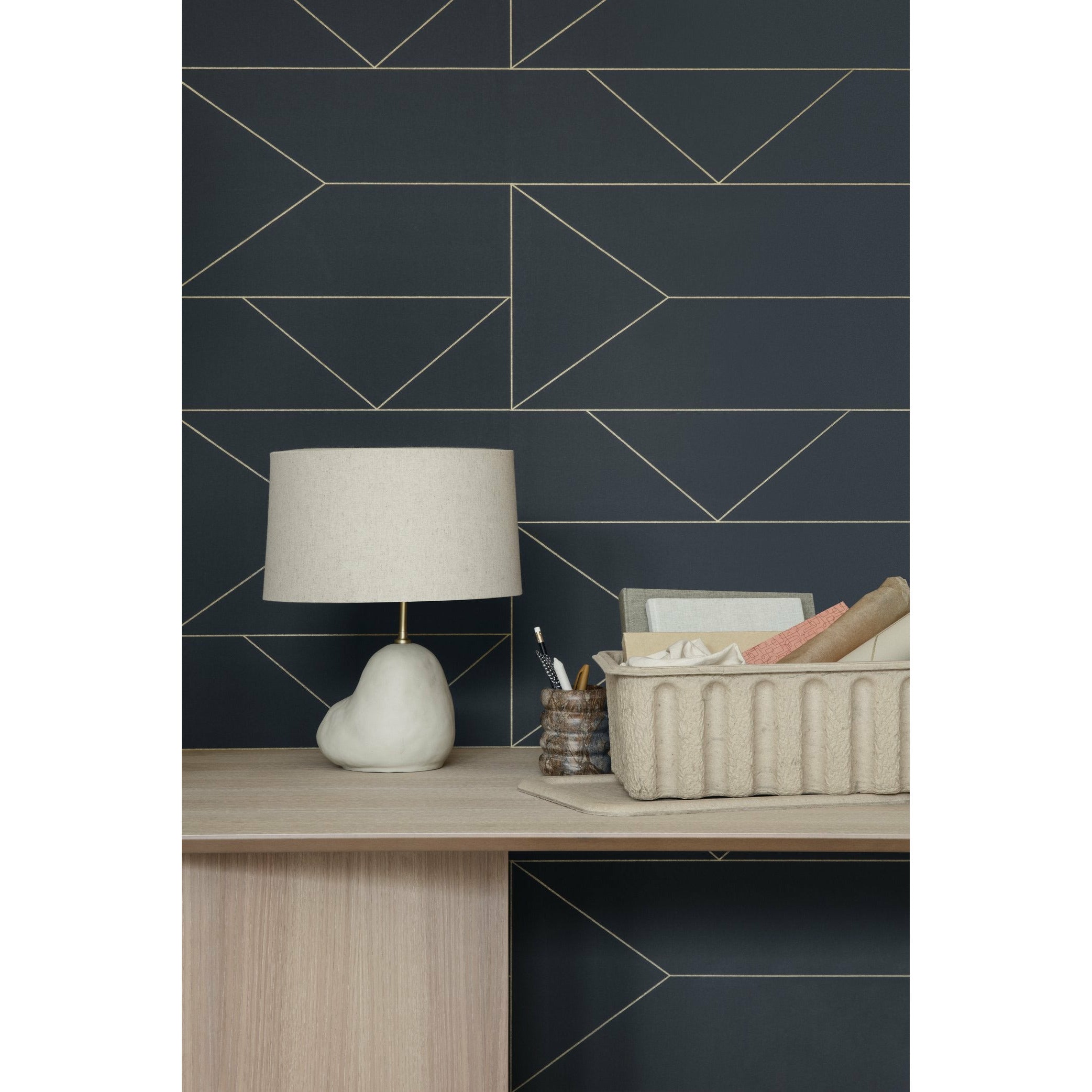 Ferm Living Lines Wallpaper, Graphite