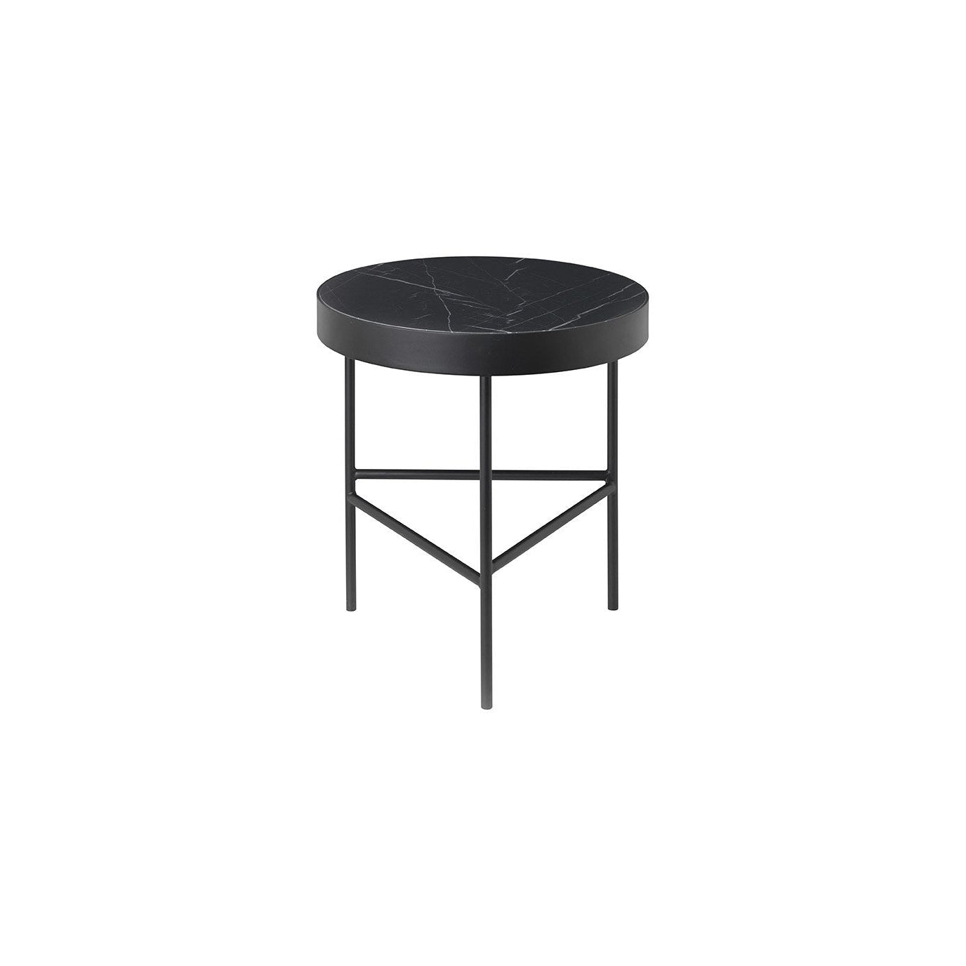 Ferm Living Table en Marbre Noir Marquina, ø40cm