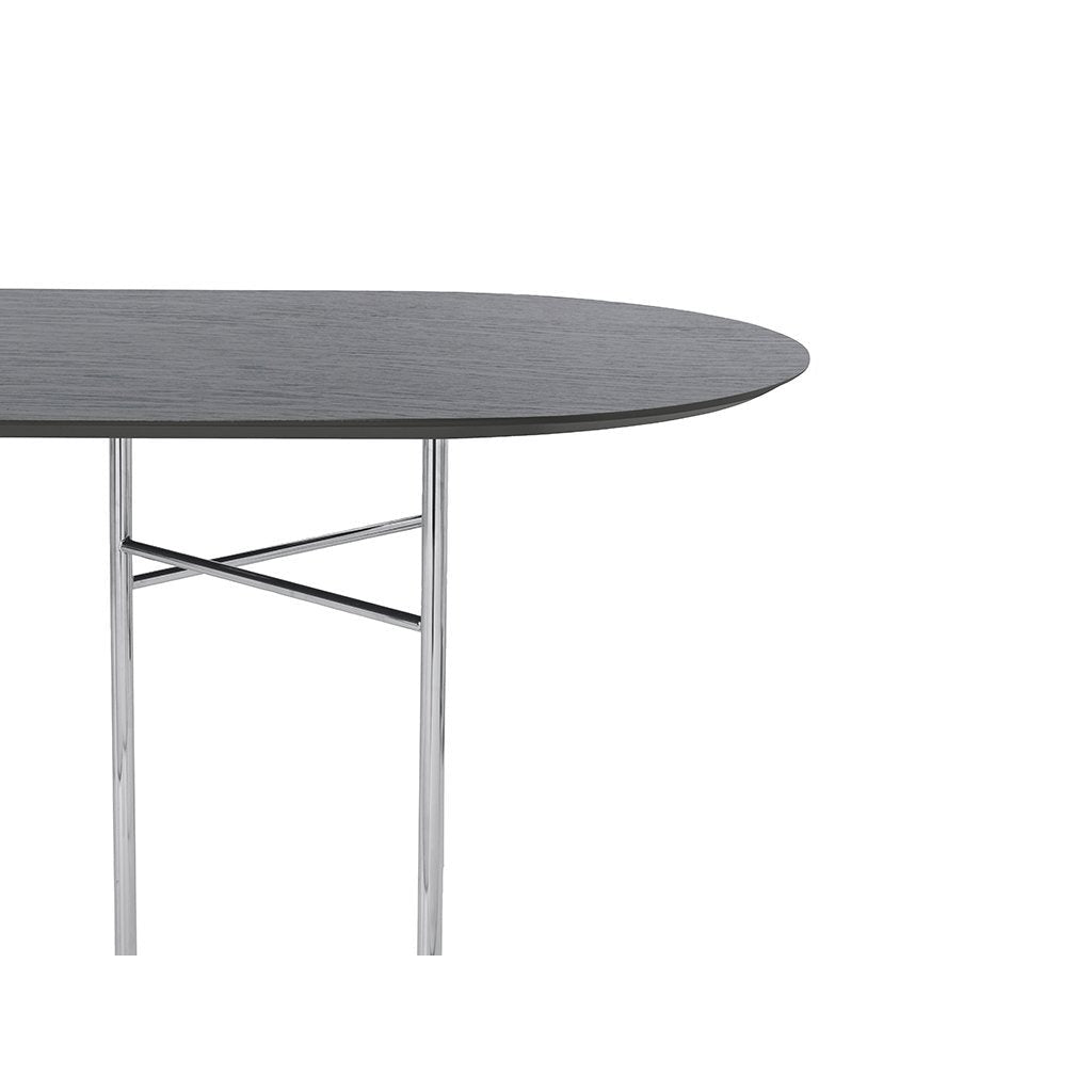 Ferm Living Mingle Table Top Oval 150 cm / 220 cm 150 x 75 cm, schwarzes Furnier