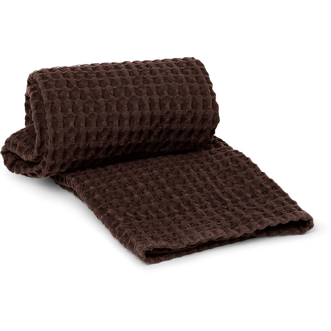 Ferm Living biologische handdoek, chocolade