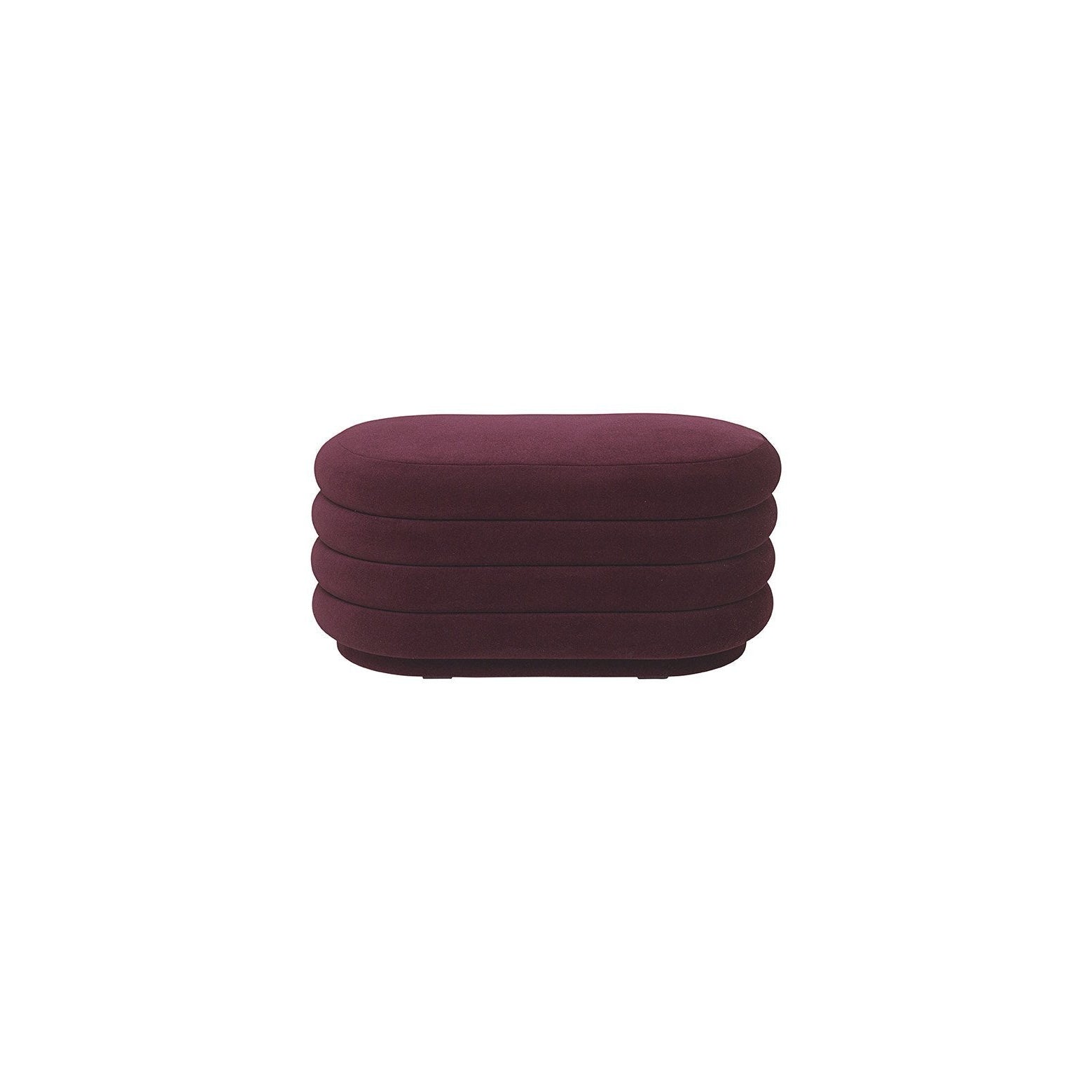 Ferm Living Pouf Oval Stool, Bordeaux, Ø42 cm