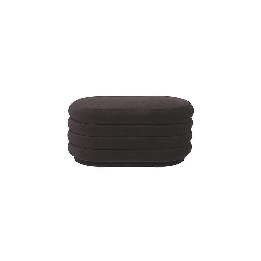 Ferm Living pouf taburete ovalado chocolate, medio