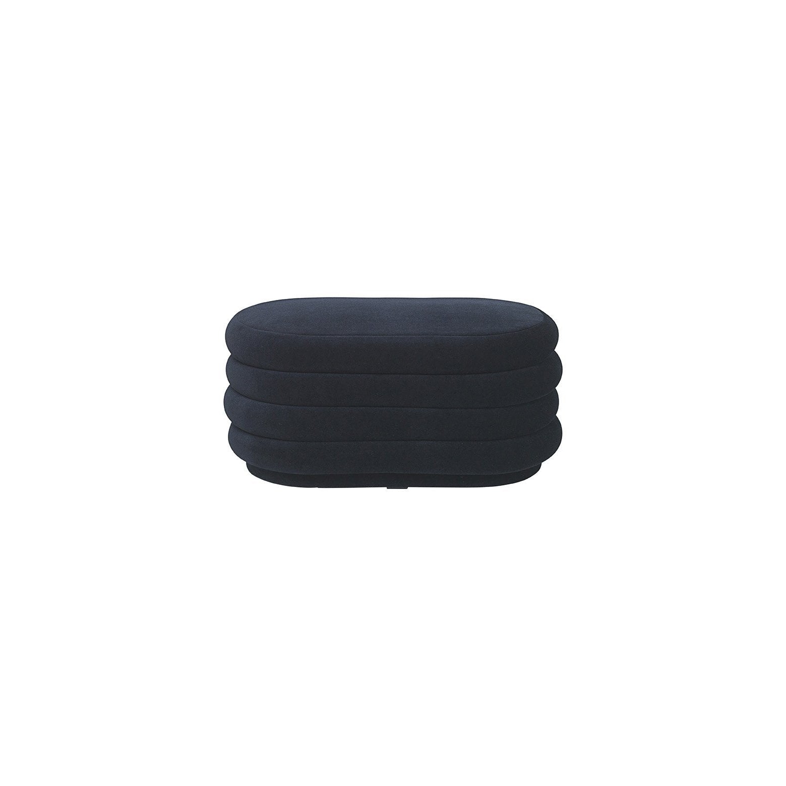 Pouf ovalado Ferm Living Pouf, azul oscuro, Ø42cm