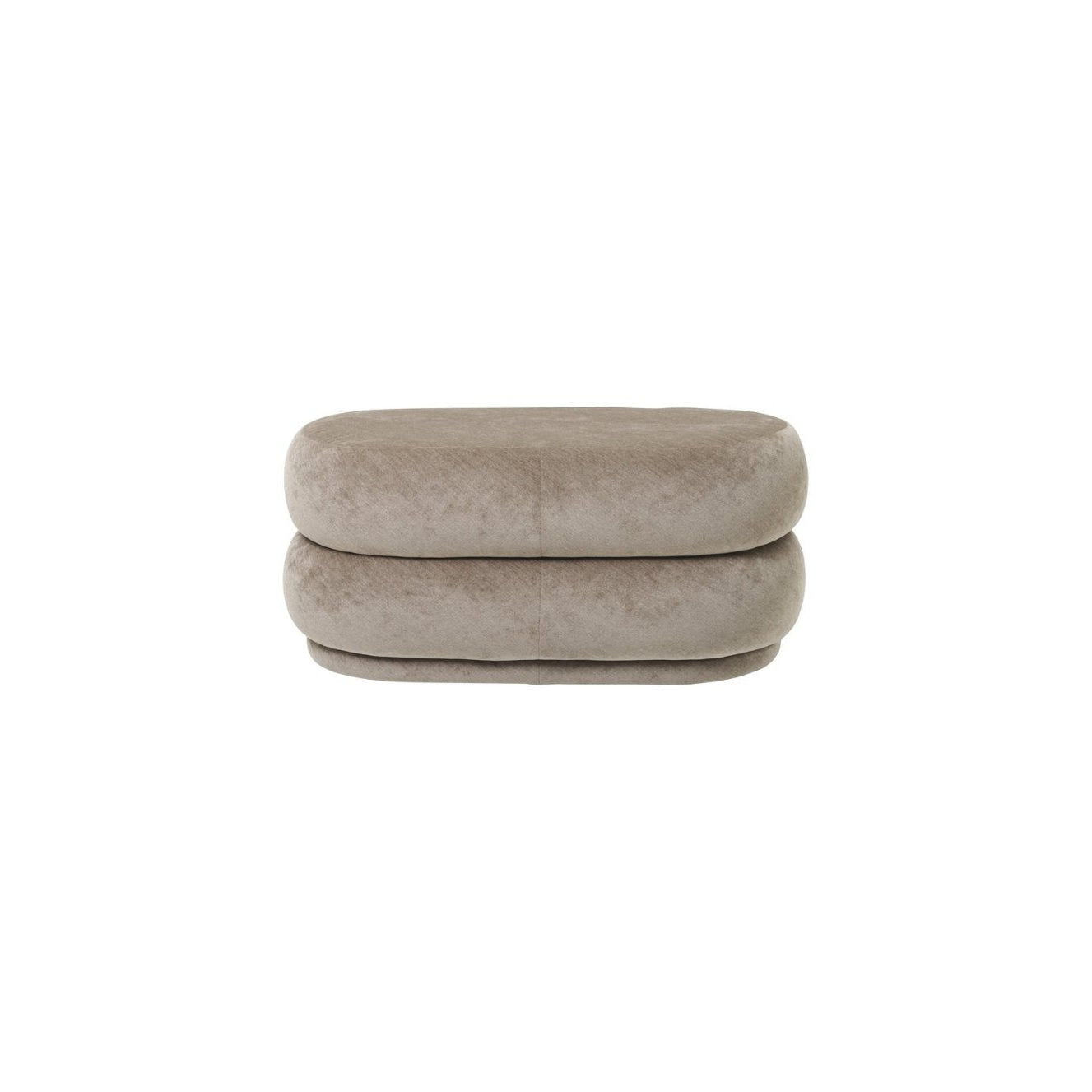 Ferm Living Pouf Tabouret Ovale Fadet Velours Beige 26, Moyen