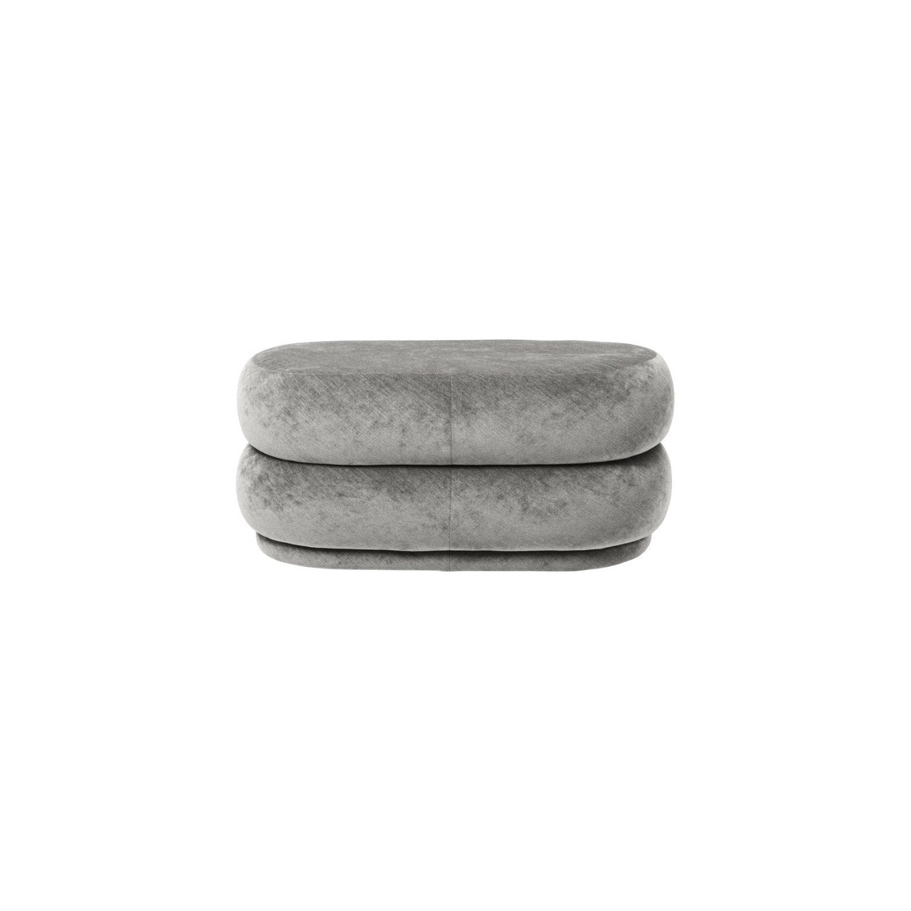 Ferm Living Pouf Oval Stool Fadet Velvet Concrete 17, Medium