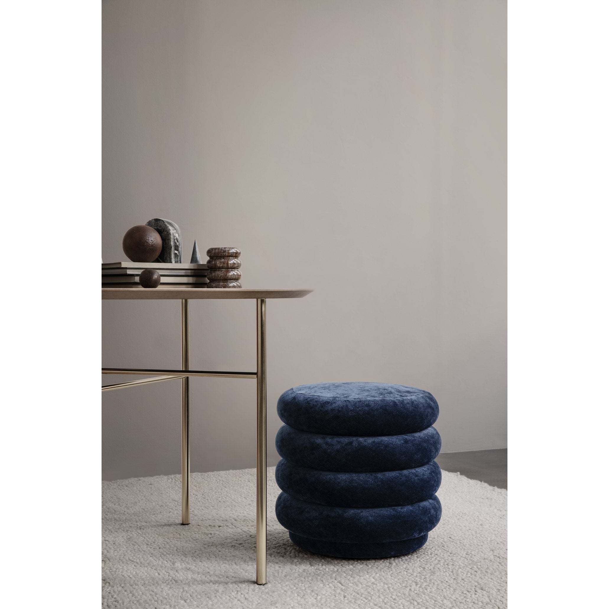 Ferm Living Pouf Round Stool Chocolate, Ø 42